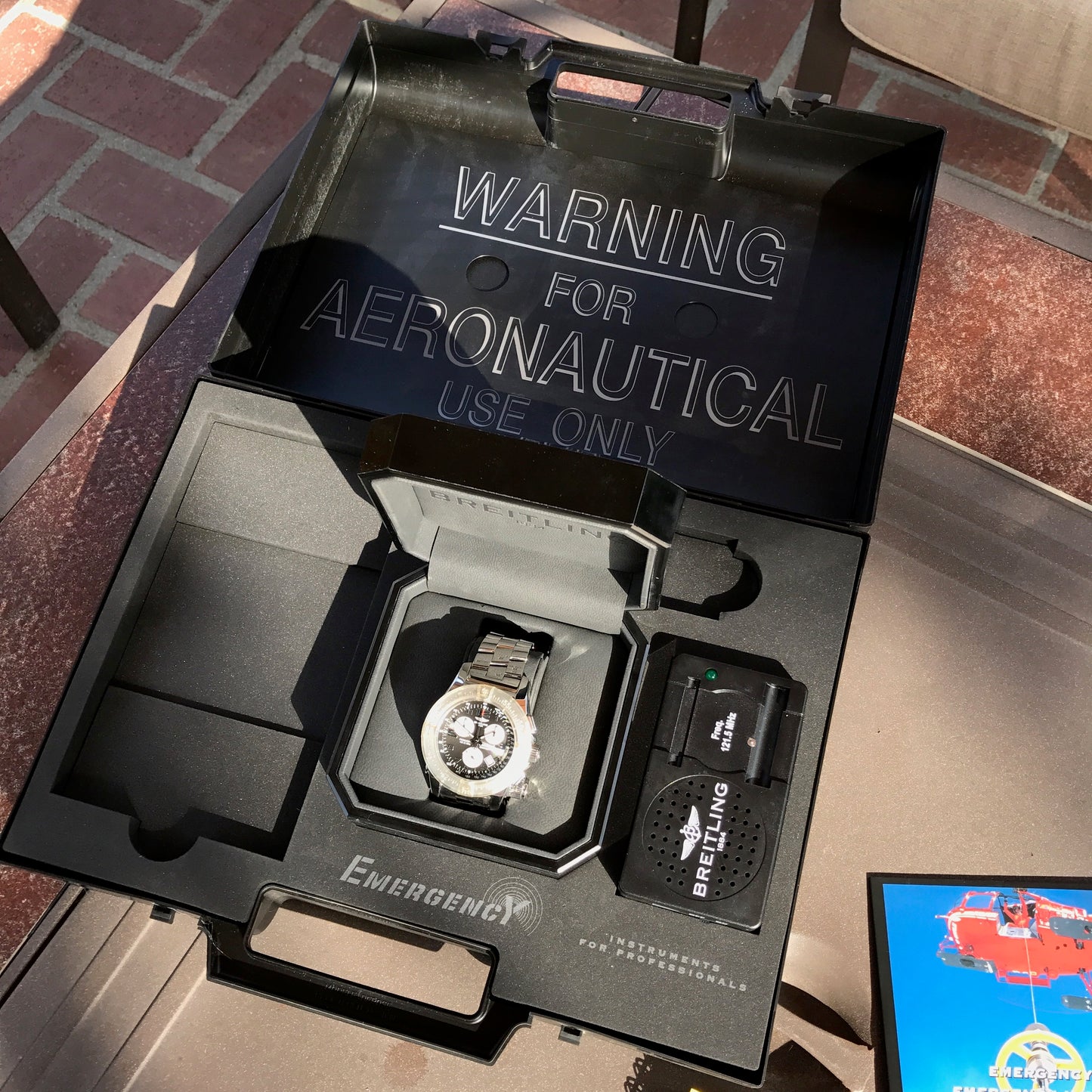 Breitling EMERGENCY MISSION A73322 Stainless Steel Chronograph Aviation Wristwatch Box Papers - Hashtag Watch Company