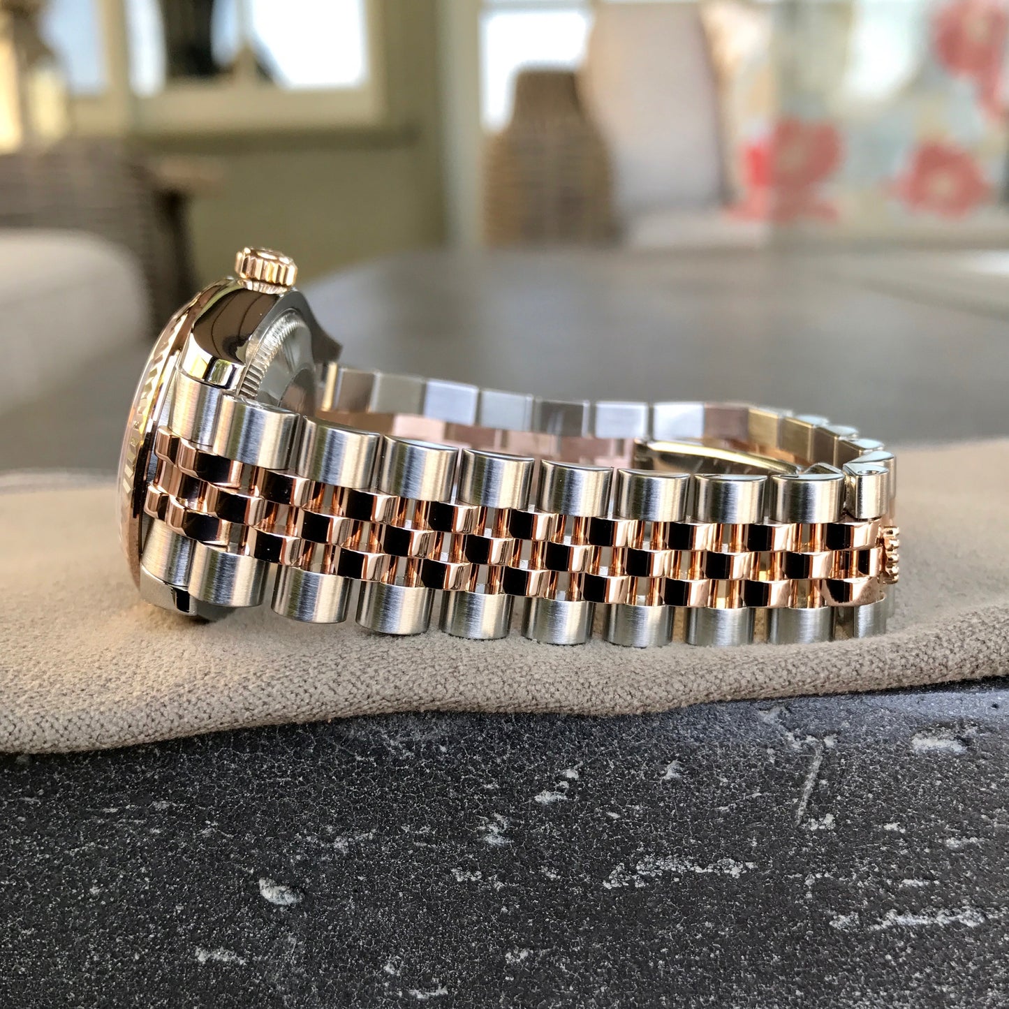 Rolex Datejust 178271 MOP Diamond Dial Midsize Steel Rose Gold Wristwatch Box Papers - Hashtag Watch Company