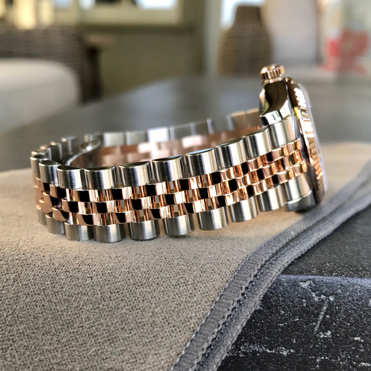 Rolex Datejust 178271 MOP Diamond Dial Midsize Steel Rose Gold Wristwatch Box Papers - Hashtag Watch Company