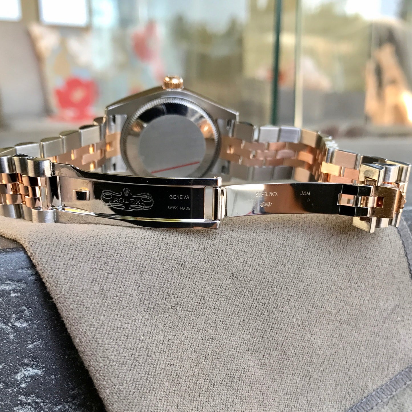 Rolex Datejust 178271 MOP Diamond Dial Midsize Steel Rose Gold Wristwatch Box Papers - Hashtag Watch Company