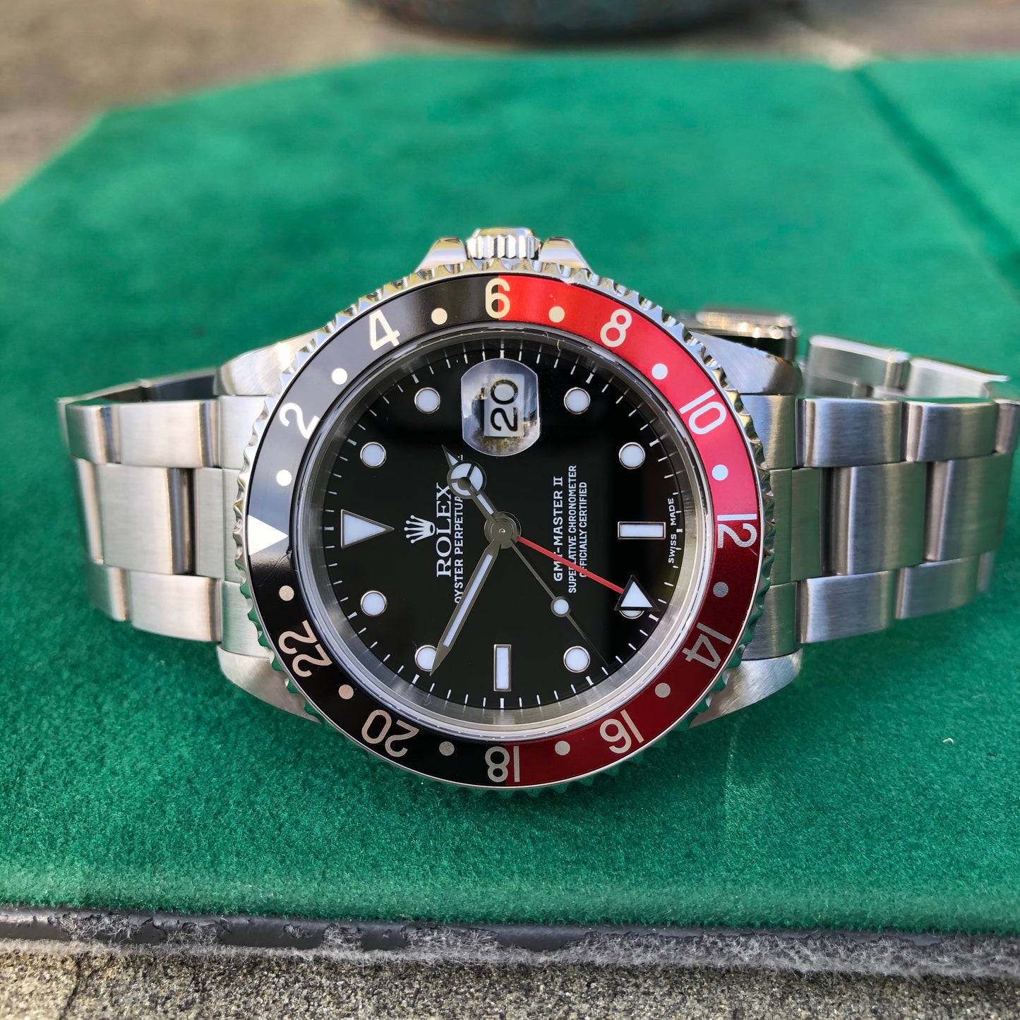 Rolex GMT Master II 16710 Stainless Steel Coke A Serial Wristwatch Box Papers Circa 1999 - Hashtag Watch Company