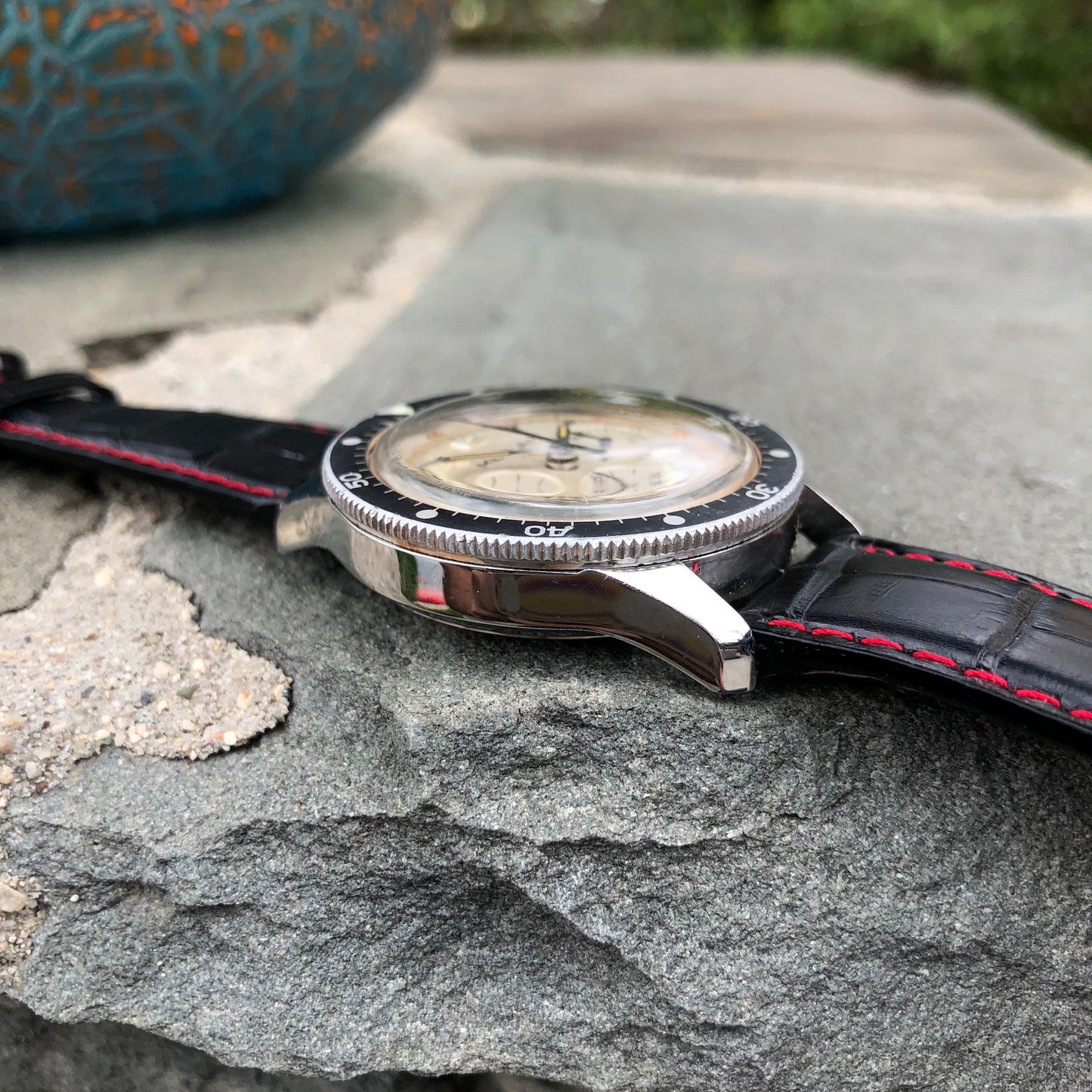 Vintage Meylan 816A Stainless Steel Chronograph Manual 37mm Wristwatch Circa 1960's - Hashtag Watch Company