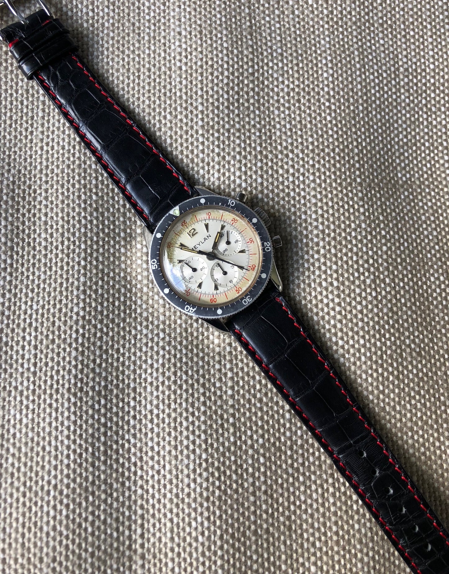 Vintage Meylan 816A Stainless Steel Chronograph Manual 37mm Wristwatch Circa 1960's - Hashtag Watch Company