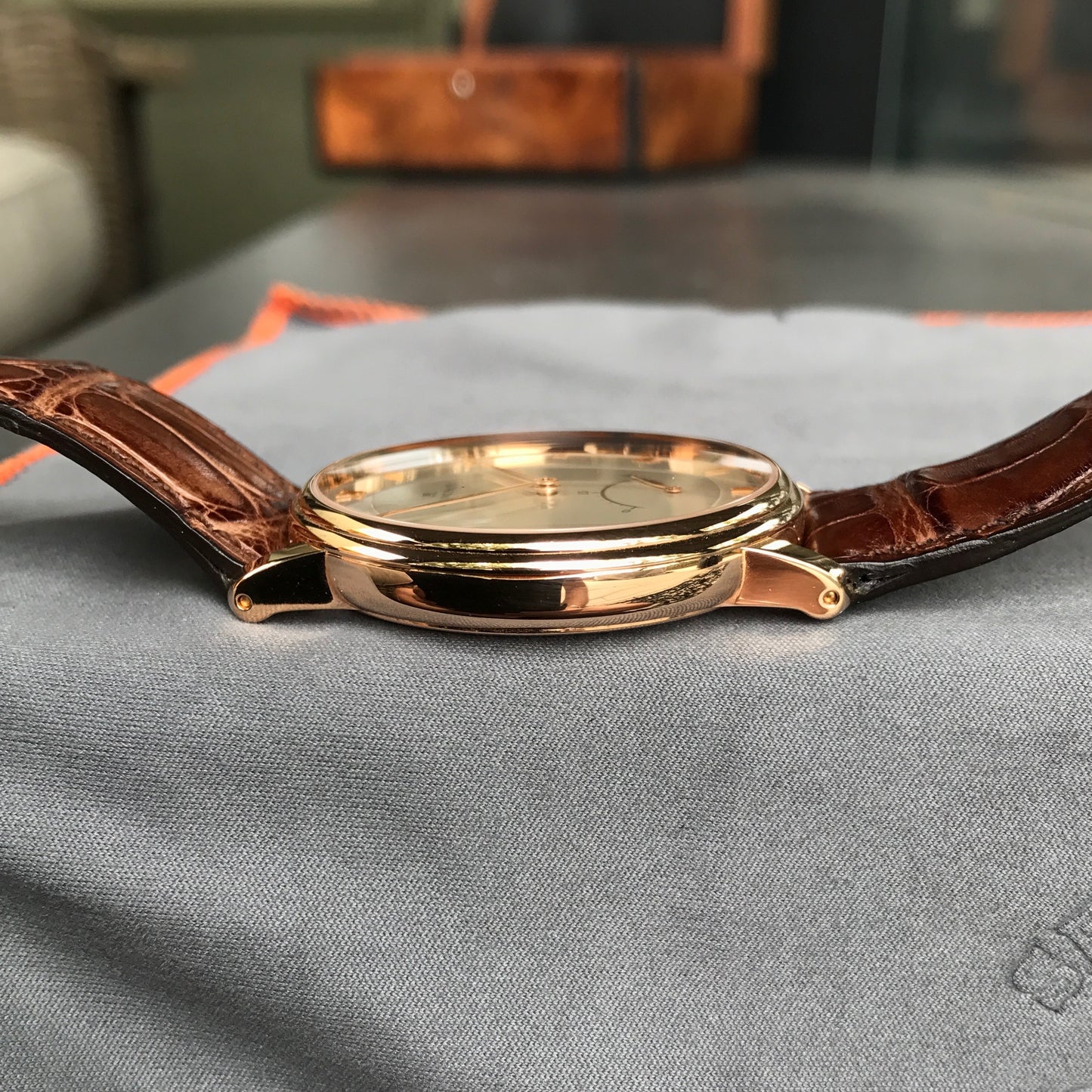 Blancpain Villeret Retrograde Seconds Ultra Slim 4063 18K Rose Gold Leather Automatic Silver Wristwatch - Hashtag Watch Company