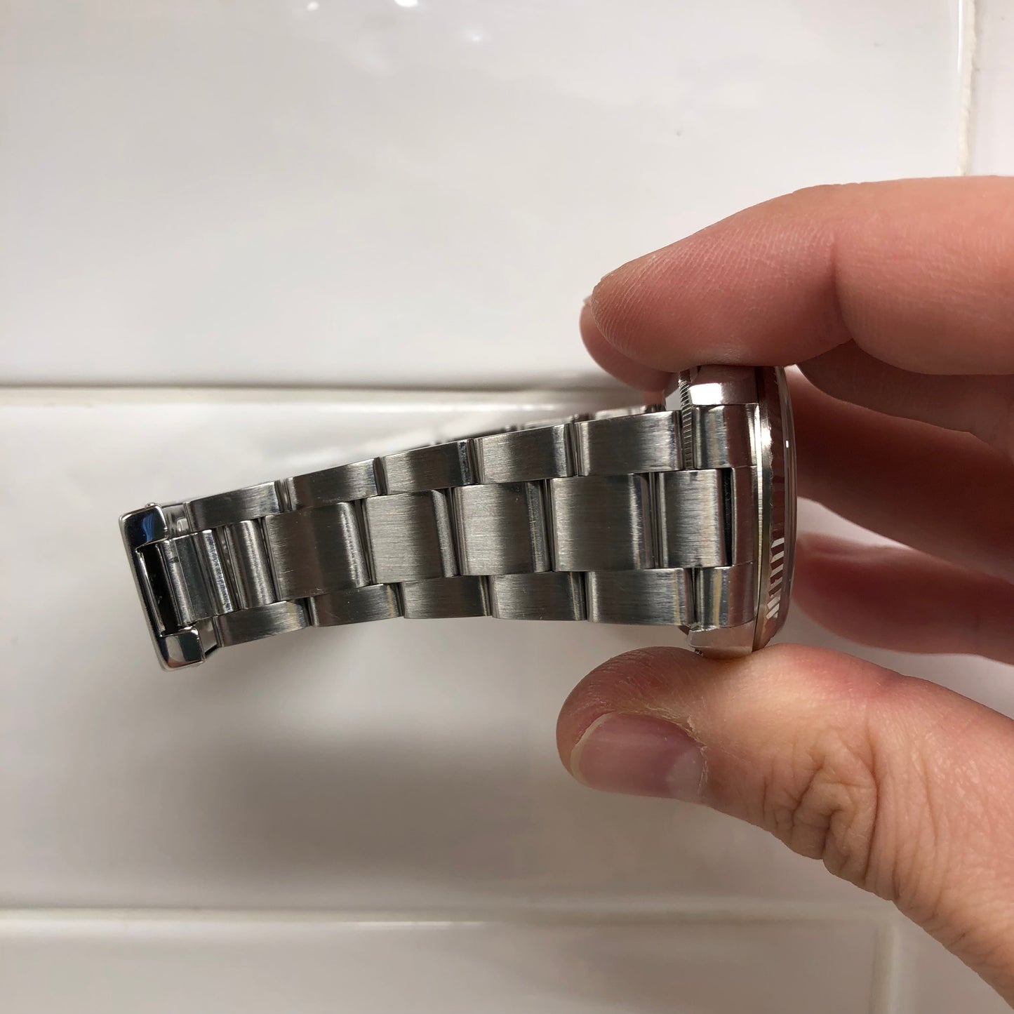 2002 Rolex Datejust 16234 Blue Roman Fluted White Gold Bezel Oyster Wristwatch Box Papers - Hashtag Watch Company