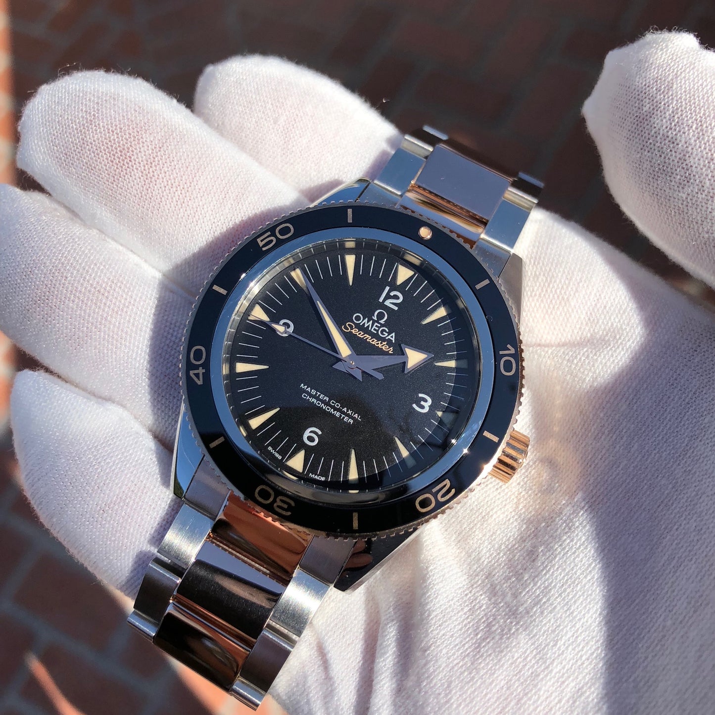 Omega Seamaster 300 Master Co-Axial 41MM 233.20.41.21.01.001 Steel Rose Gold Two Tone Wristwatch Circa 2018 - Hashtag Watch Company