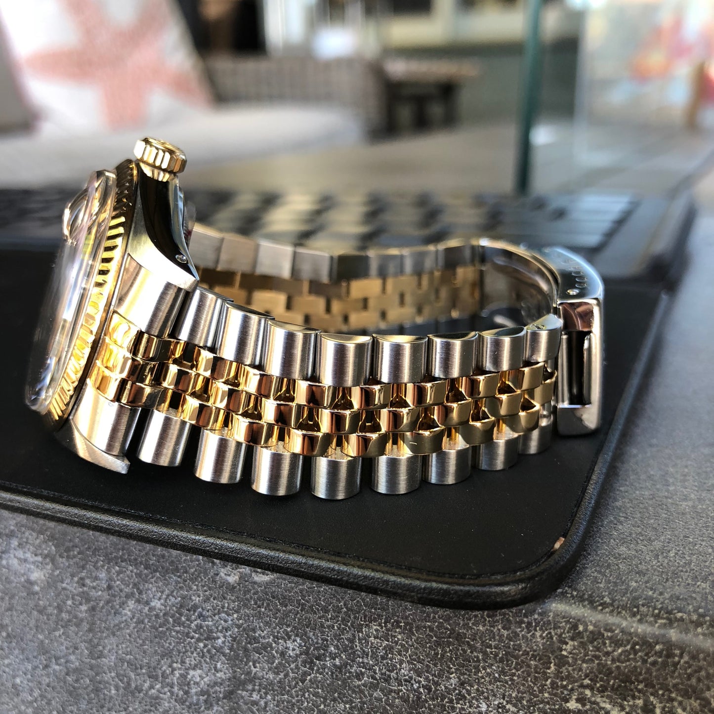 Vintage Rolex Datejust 16013 Champagne Tapestry Cal 3035 Oyster Perpetual Two Tone Steel Gold Wristwatch - Hashtag Watch Company