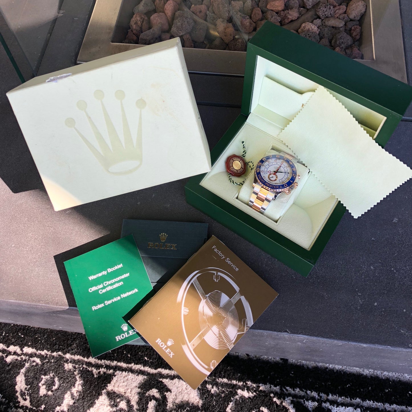 Rolex Yachtmaster II 116681 Oyster Perpetual Two Tone Steel Rose Gold Ceramic 44mm Wristwatch - Hashtag Watch Company