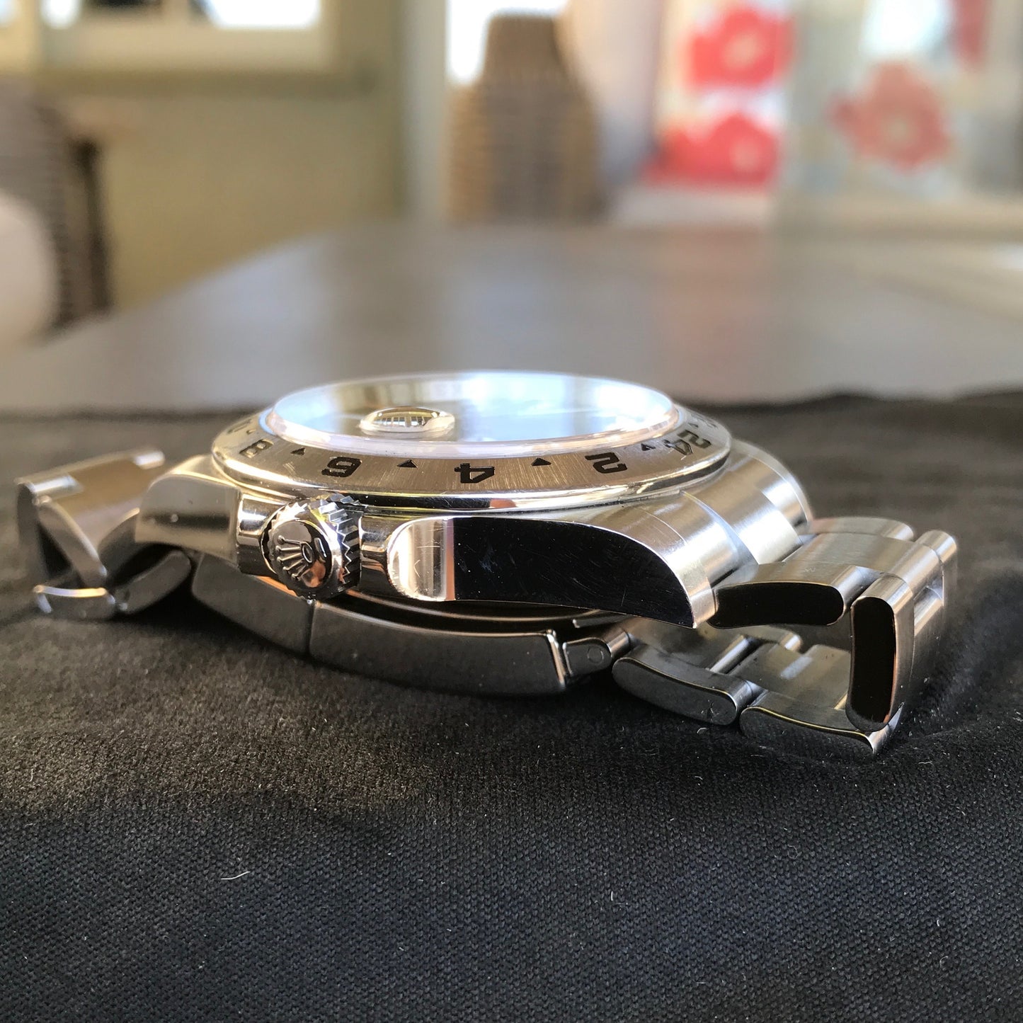 Rolex Explorer II 216570 Stainless Steel GMT Oyster Black Wristwatch Box Papers - Hashtag Watch Company