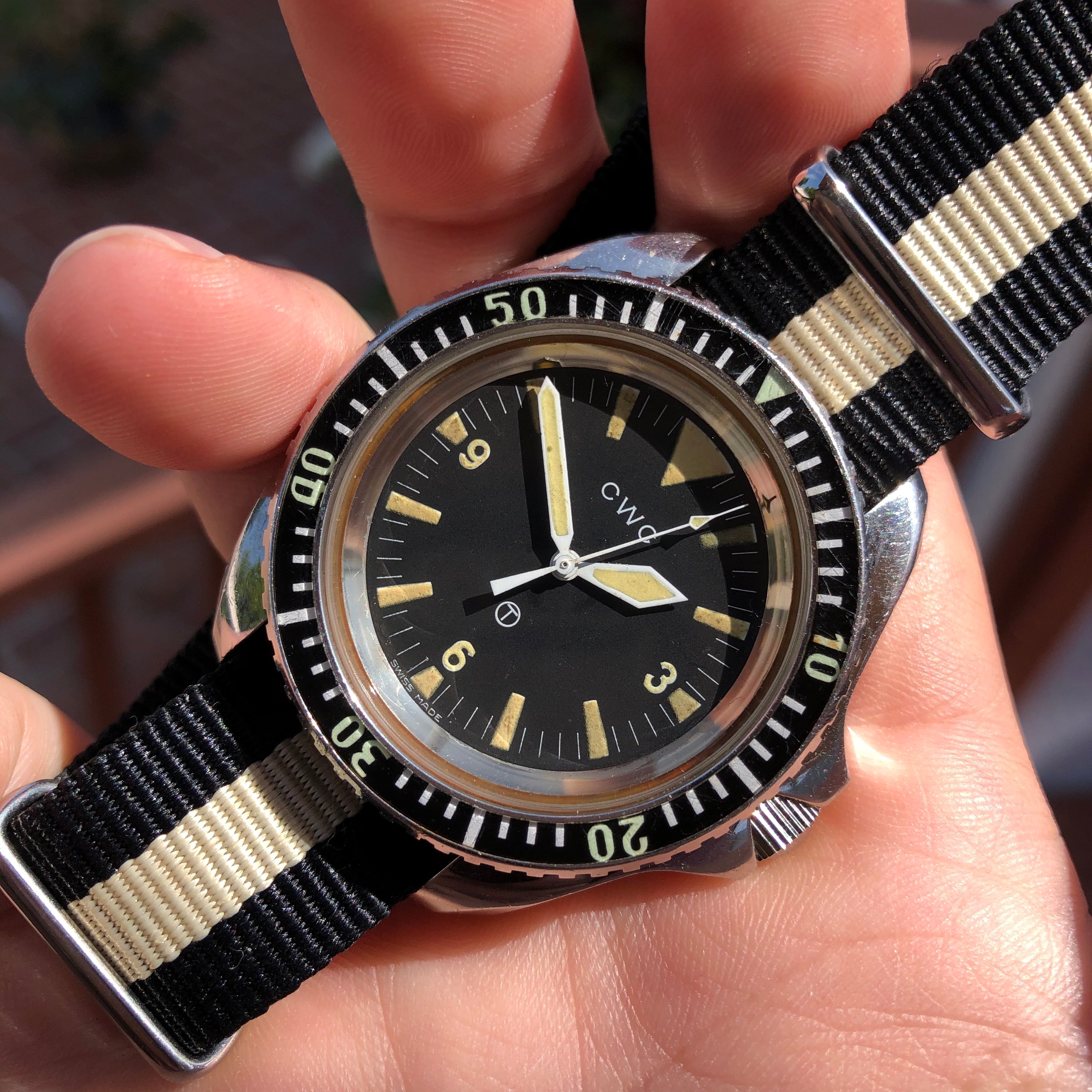Vintage CWC Cabot Watch Company Issued Milsub Divers Automatic