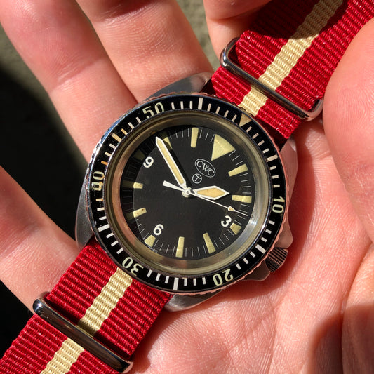 Vintage CWC Cabot Watch Company Milsub Divers Automatic 0977.165 Wristwatch Circa 1982 - Hashtag Watch Company