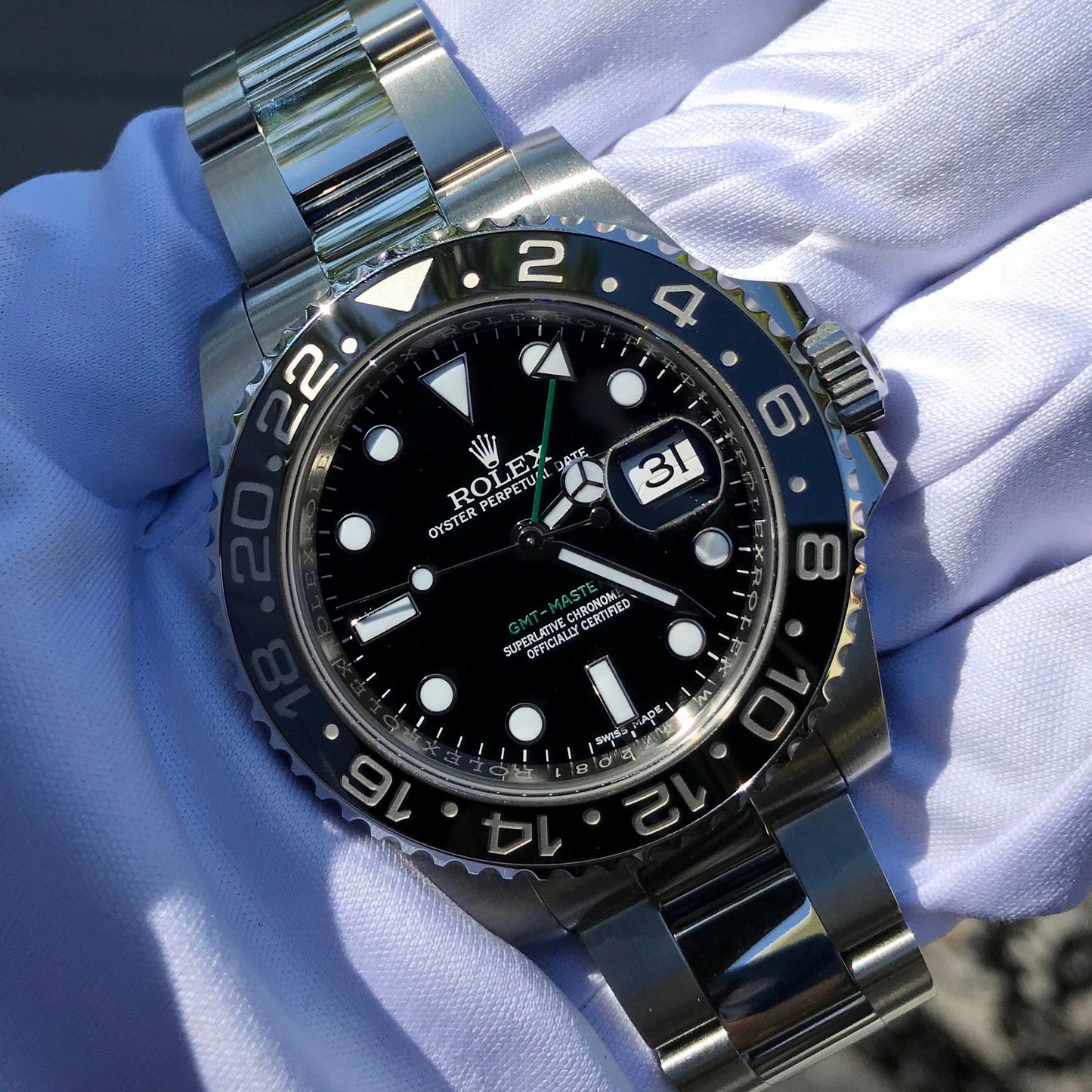 Rolex GMT Master II 116710 Ceramic Steel Automatic Scrambled Serial Watch Box Papers - Hashtag Watch Company
