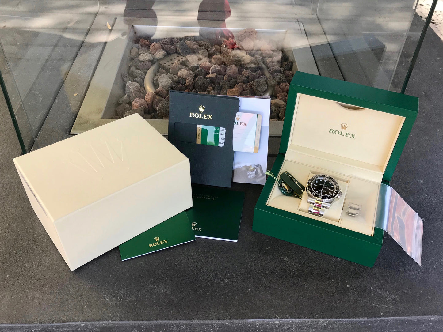 Rolex GMT Master II 116710 Ceramic Steel Automatic Scrambled Serial Watch Box Papers - Hashtag Watch Company