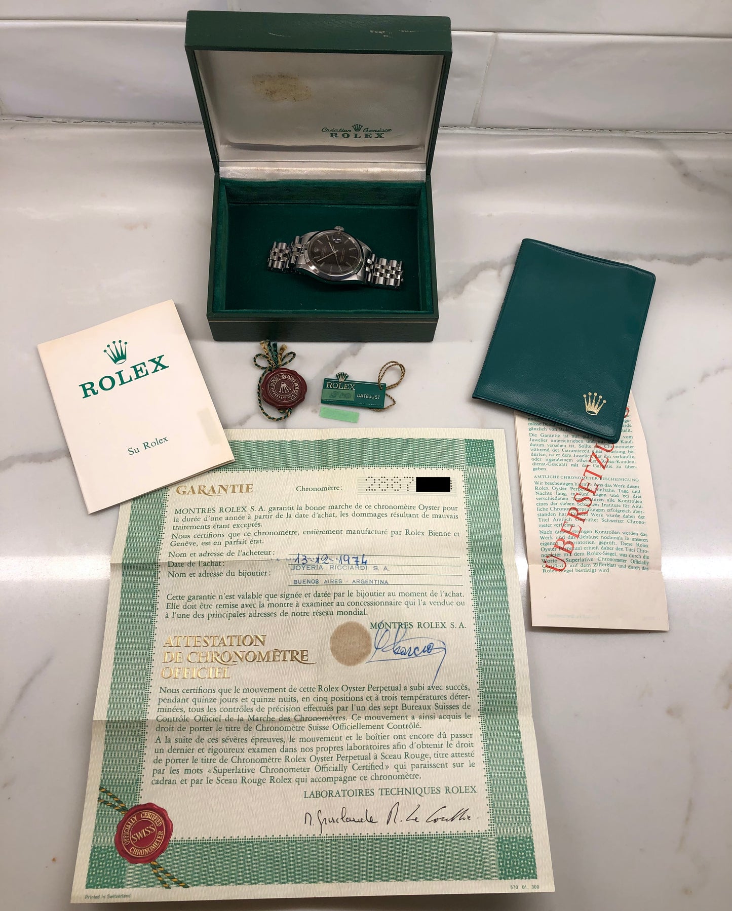1971 Rolex Datejust 1600 Tropical Steel Jubilee Automatic Wristwatch with Box and Papes - Hashtag Watch Company
