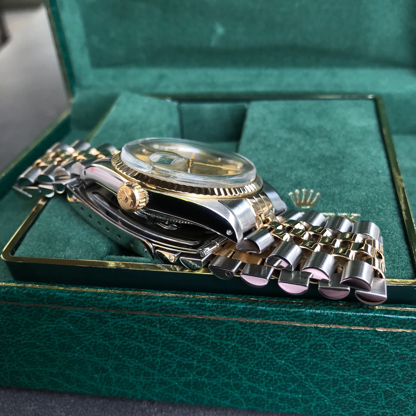 Vintage Rolex Datejust 16013 Two Tone Steel Gold Jubilee Wristwatch 1984 Box Papers - Hashtag Watch Company