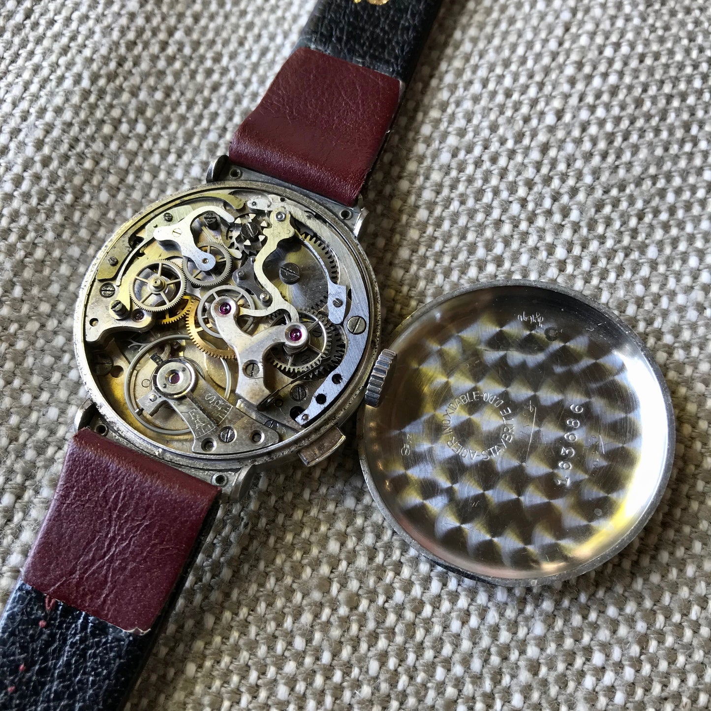 Vintage Angelus Mono Pusher Chronograph Step Case Manual Wind Anti Magnetique Wristwatch - Hashtag Watch Company