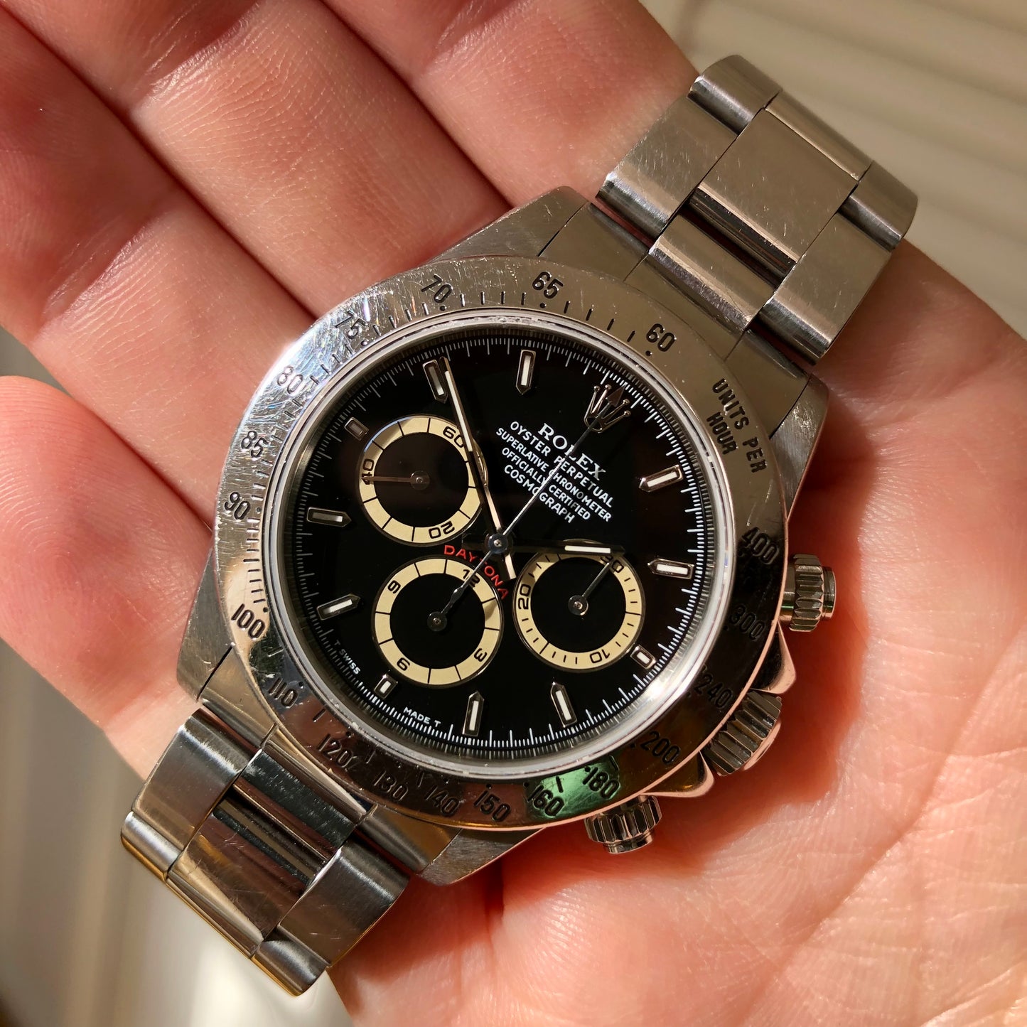1995 Rolex Daytona Zenith 16520 Patrizzi Black Dial Steel Automatic Chronograph Wristwatch - Hashtag Watch Company