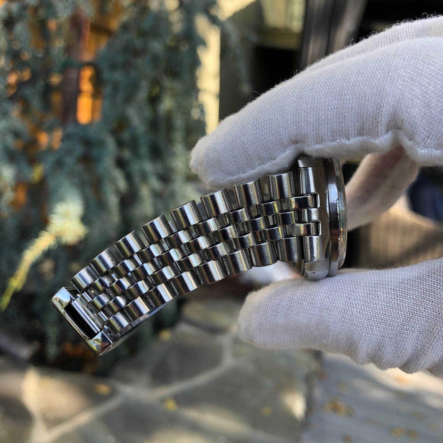 Vintage Rolex Date 15010 Steel Jubilee Cal. 3035 Engine Turn Wristwatch Circa 1985 - Hashtag Watch Company