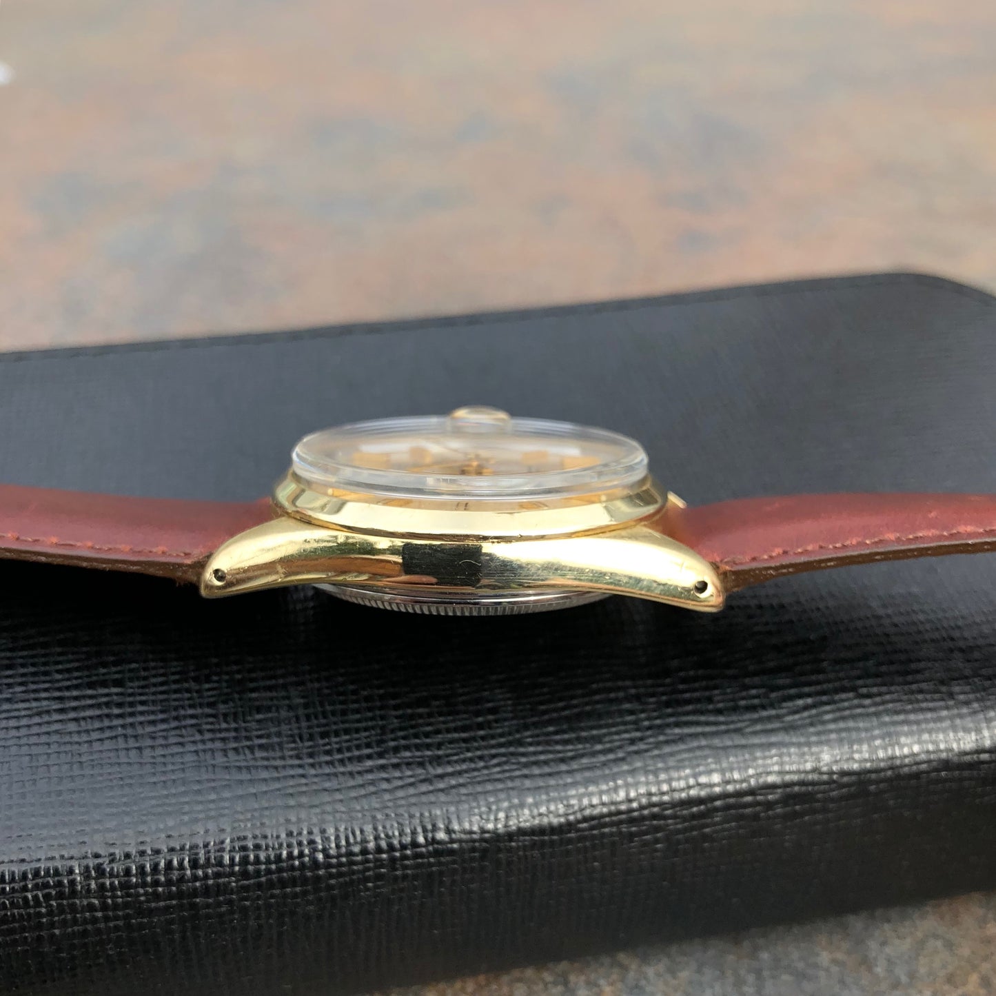 Vintage Rolex Date 1550 14K Gold Capped Steel Oyster Perpetual Cal 1570 Wristwatch Circa 1970 - Hashtag Watch Company