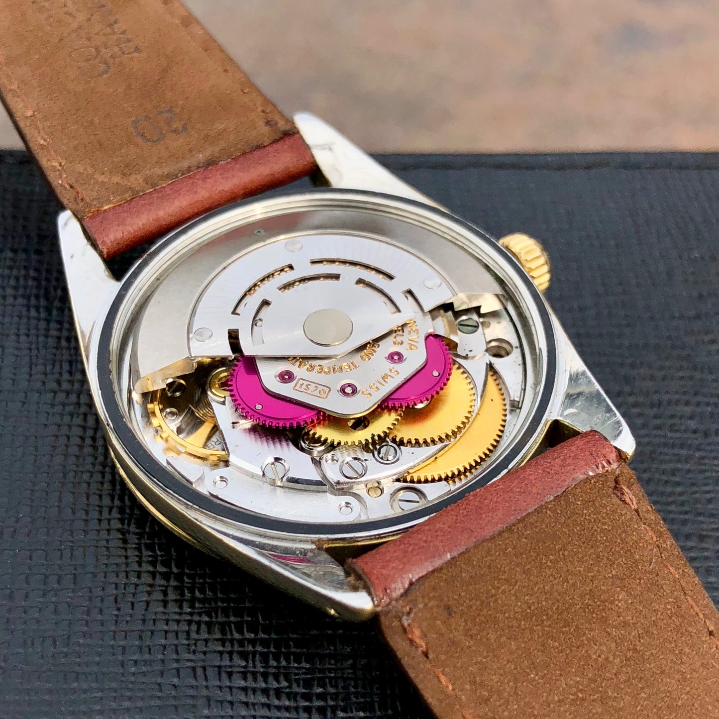 Vintage Rolex Date 1550 14K Gold Capped Steel Oyster Perpetual Cal 1570 Wristwatch Circa 1970 - Hashtag Watch Company