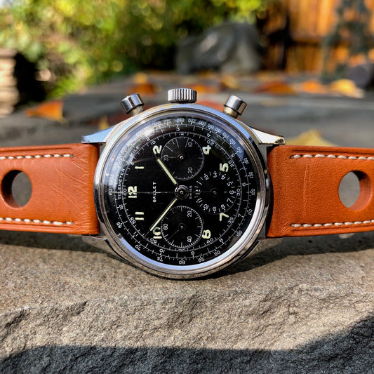 Vintage Gallet Multichron Jim Clark Excelsior Park 40 Steel Chronograph Wristwatch - Hashtag Watch Company