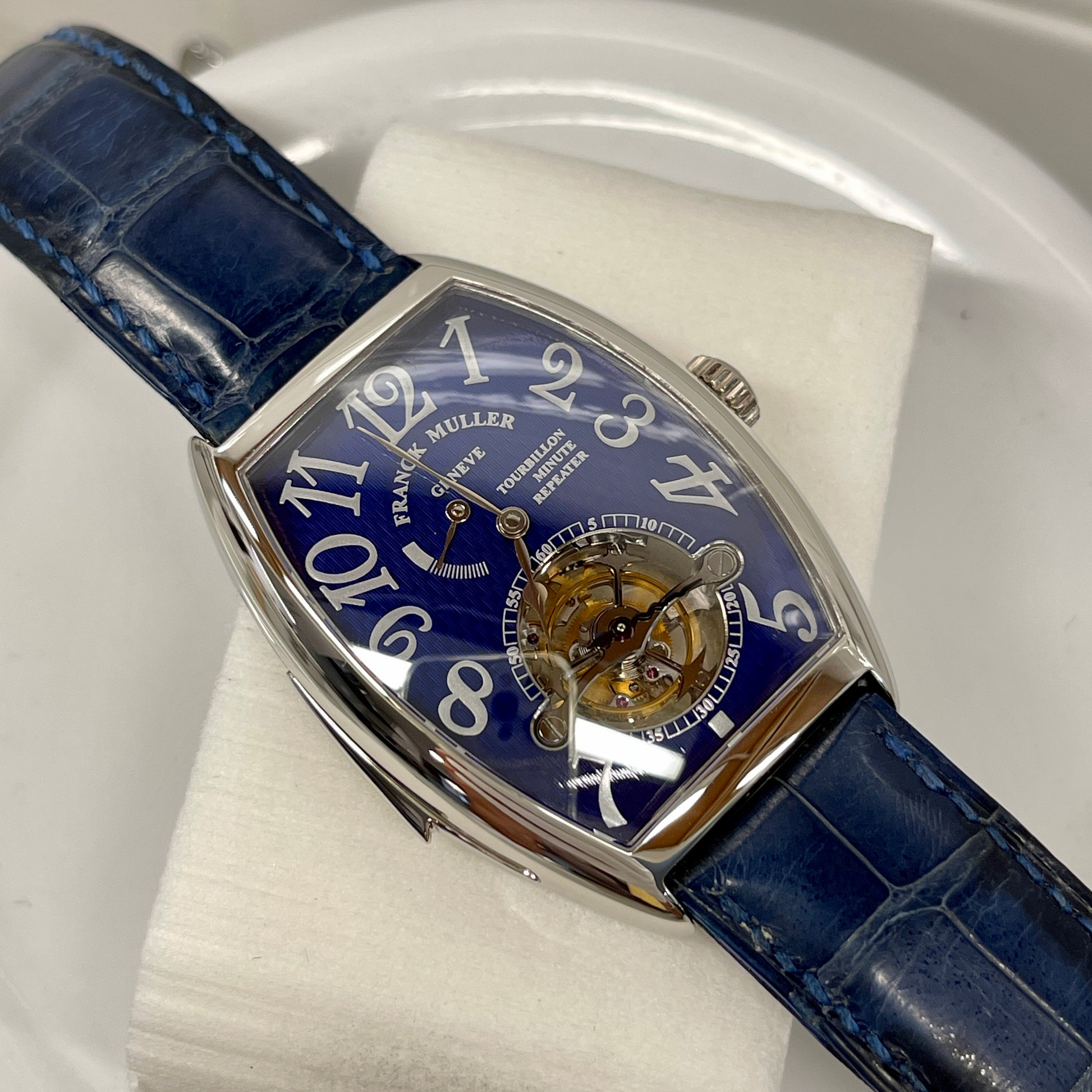Franck Mueller Minute Repeater Imperial Tourbillon 5850 RMT Blue Enamel Platinum Wristwatch - Hashtag Watch Company