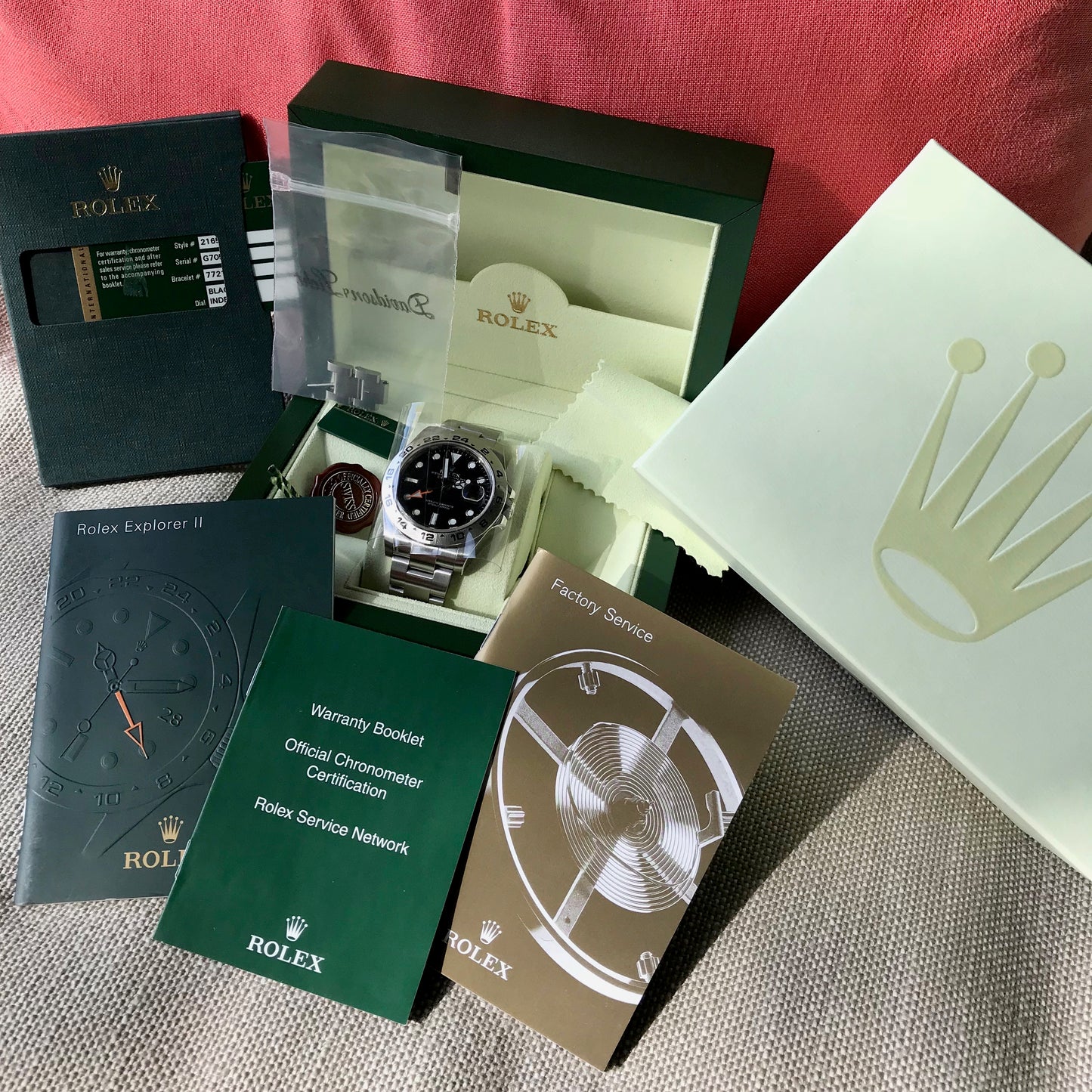 Rolex Explorer II 216570 Black GMT Oyster Perpetual Stainless Steel Wristwatch Box & Papers - Hashtag Watch Company