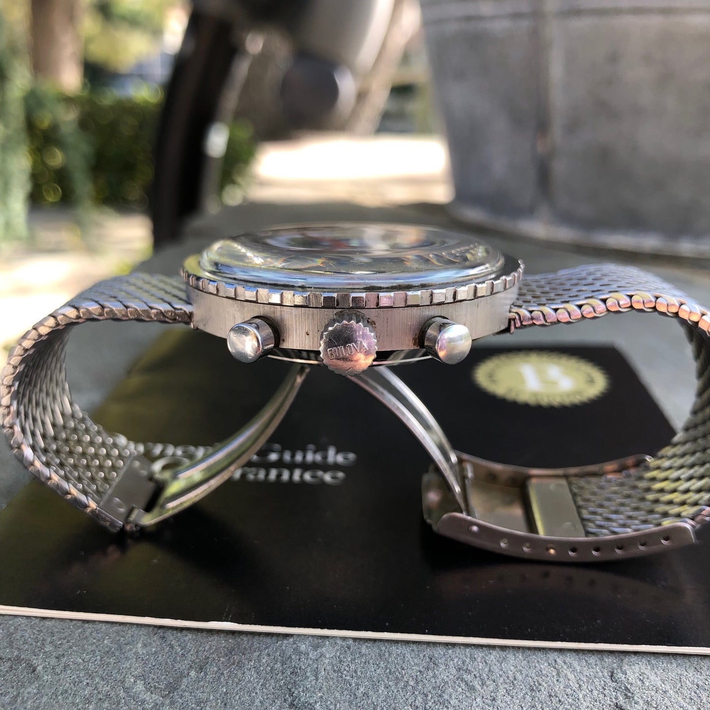 Vintage Bulova Stars And Stripes Valjoux 7736 Steel Chronograph Wristwatch - Hashtag Watch Company