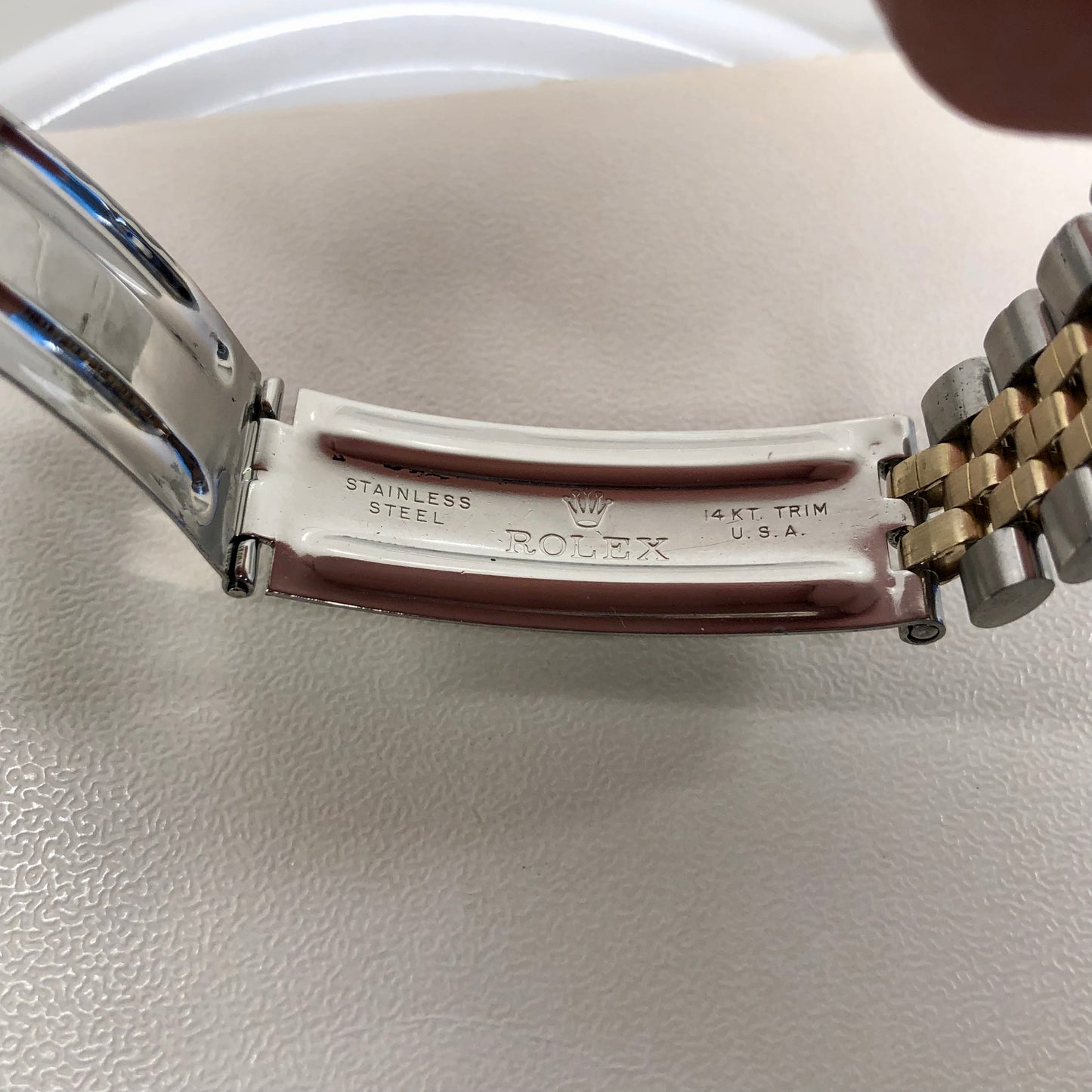 1971 Rolex Datejust 1601 Silver Linen Two Tone Jubilee Automatic Wristwatch with Punched Papers - Hashtag Watch Company