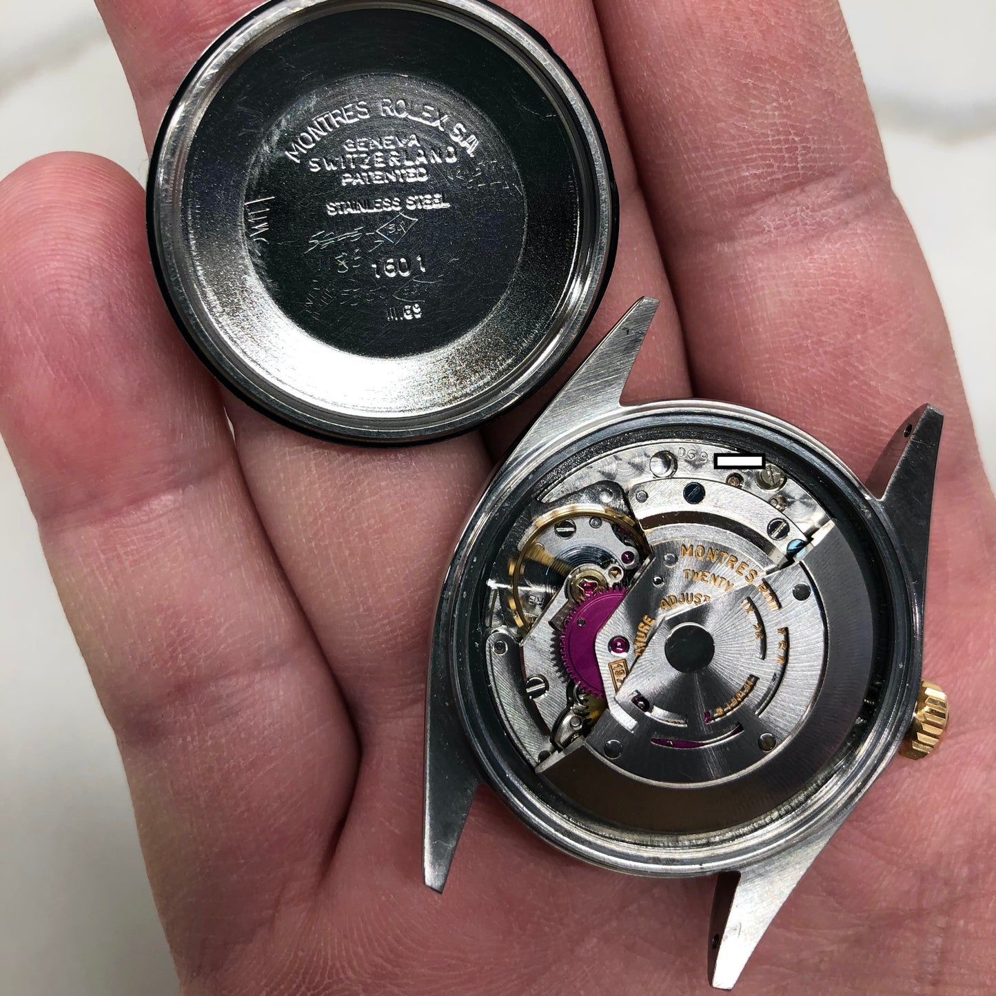 1971 Rolex Datejust 1601 Silver Linen Two Tone Jubilee Automatic Wristwatch with Punched Papers - Hashtag Watch Company