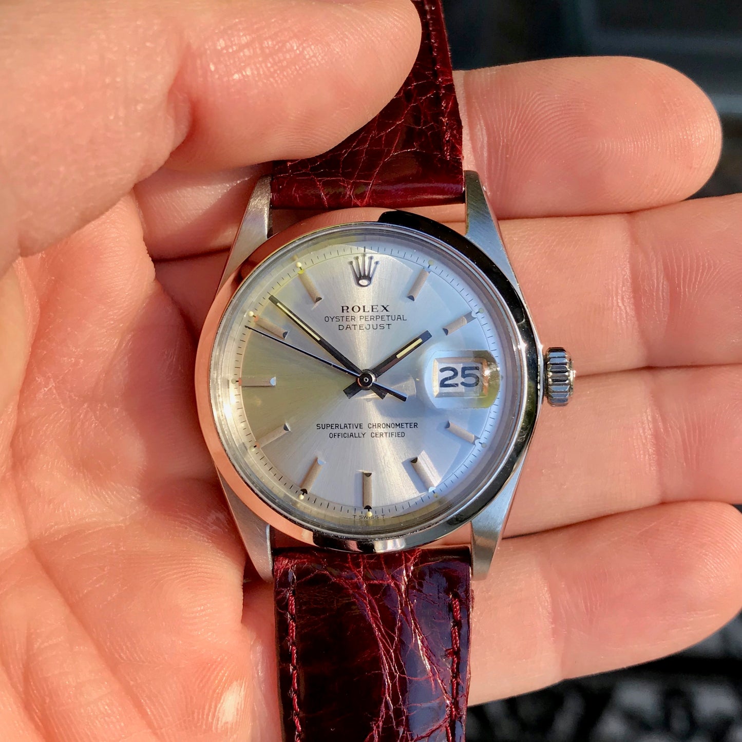 Vintage Rolex Datejust 1600 Silver Cal 1570 Oyster Perpetual Stainless Steel Wristwatch 1969 - Hashtag Watch Company