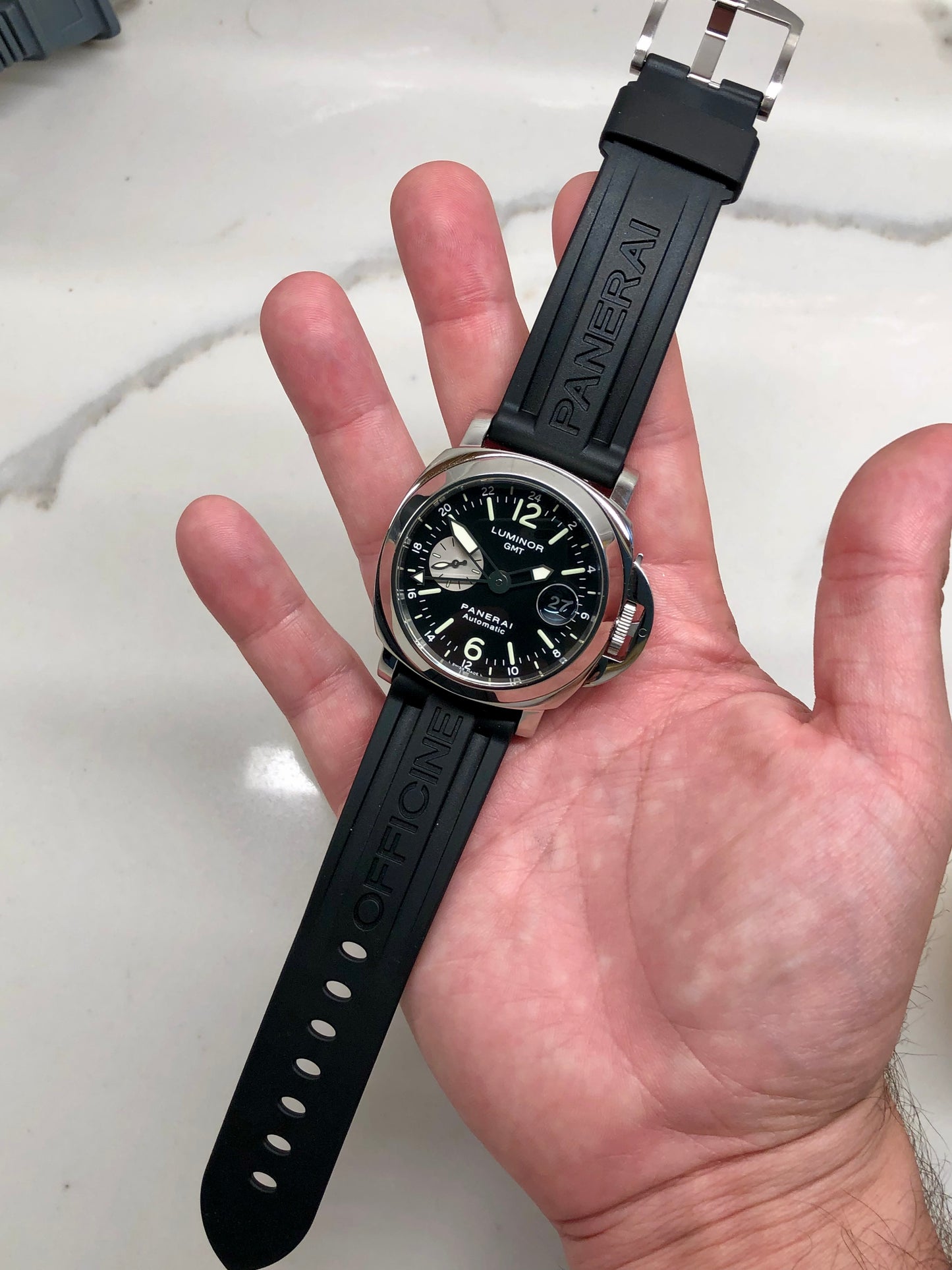 2002 Panerai Luminor GMT PAM 88 Automatic Stainless Steel 44mm Wristwatch - Hashtag Watch Company
