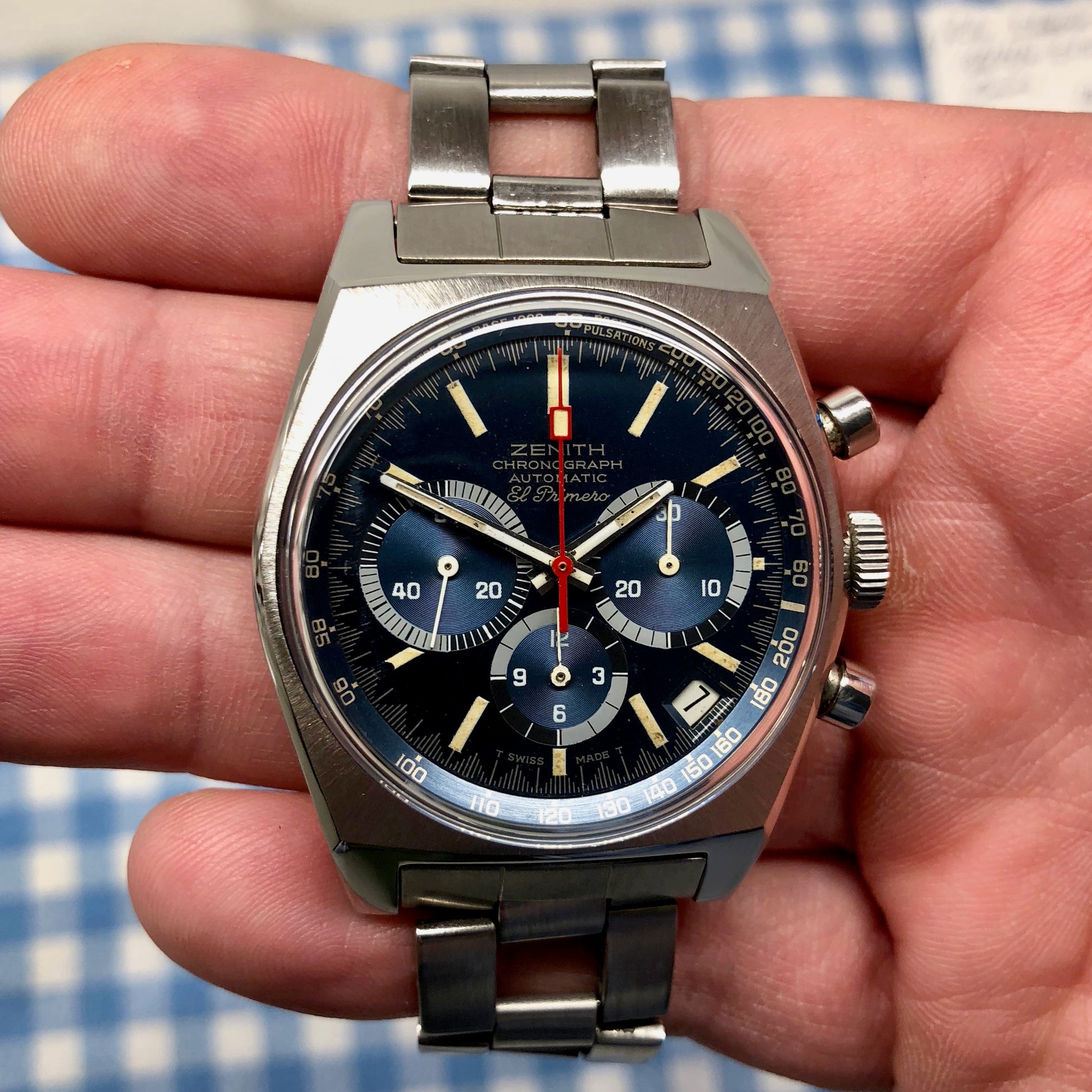 Vintage Zenith El Primero Cover Girl A3818 Steel Chronograph Automatic Gay Freres Wristwatch - Hashtag Watch Company