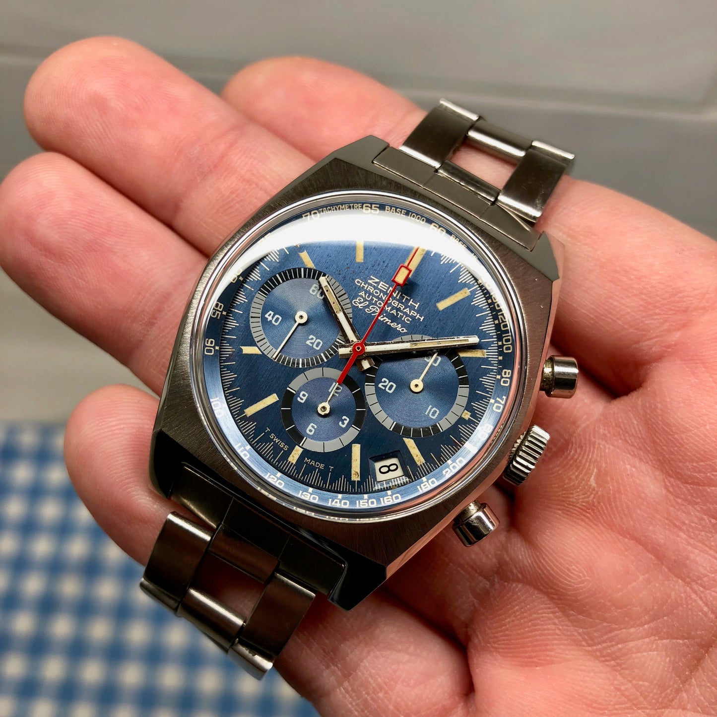 Vintage Zenith El Primero Cover Girl A3818 Steel Chronograph Automatic Gay Freres Wristwatch - Hashtag Watch Company