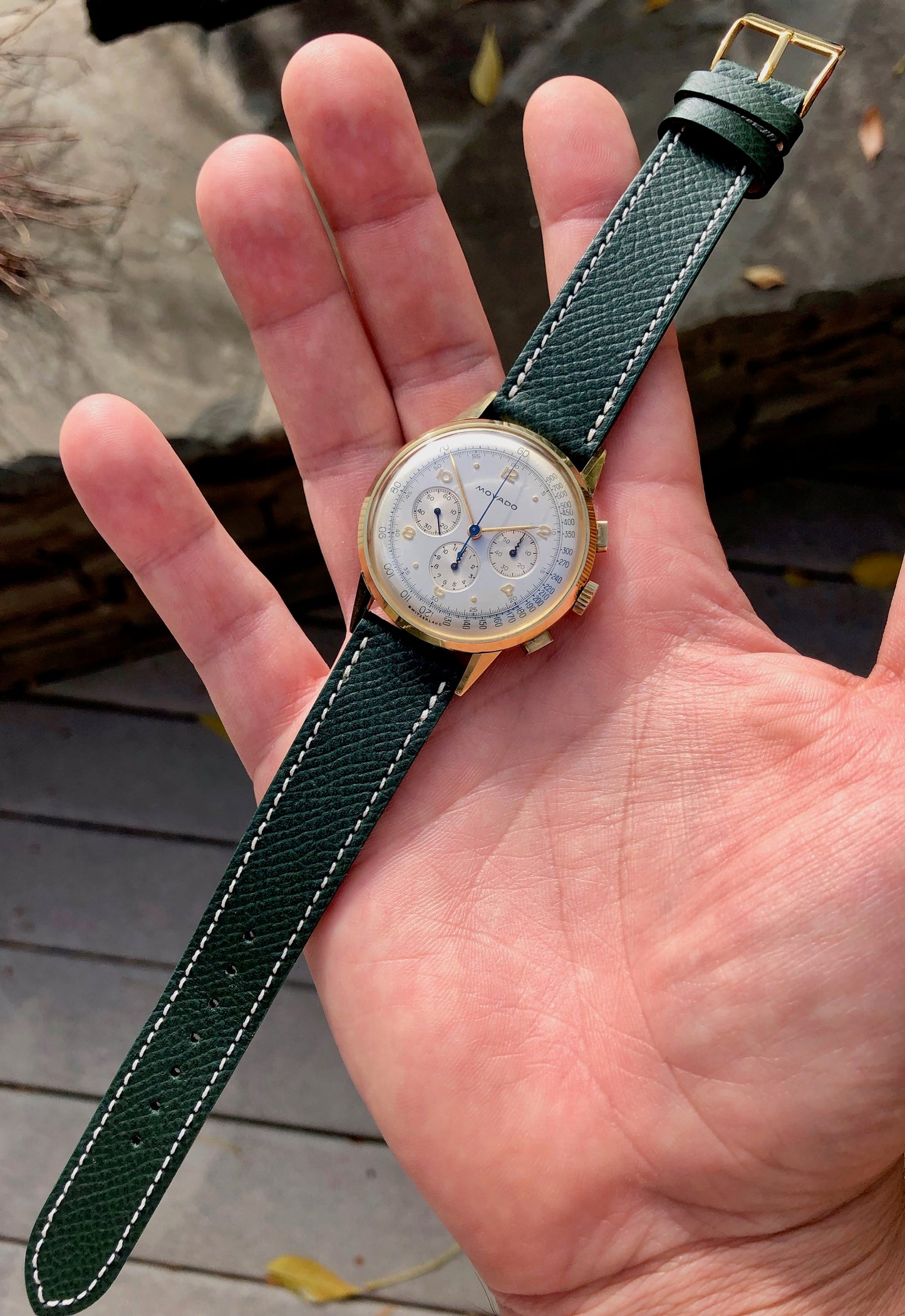 Vintage Movado Caliber 95 Yellow Gold 49036 Chronograph Manual 36mm Wristwatch - Hashtag Watch Company