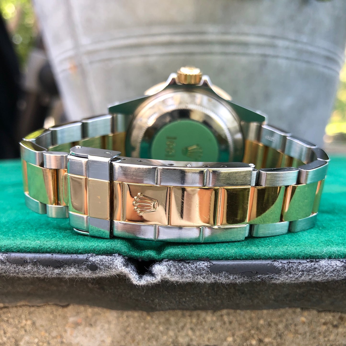 Rolex Submariner Date 16613 Blue Two Tone Stainless Steel Gold Wristwatch Box Papers Circa 2000 Unpolished - Hashtag Watch Company