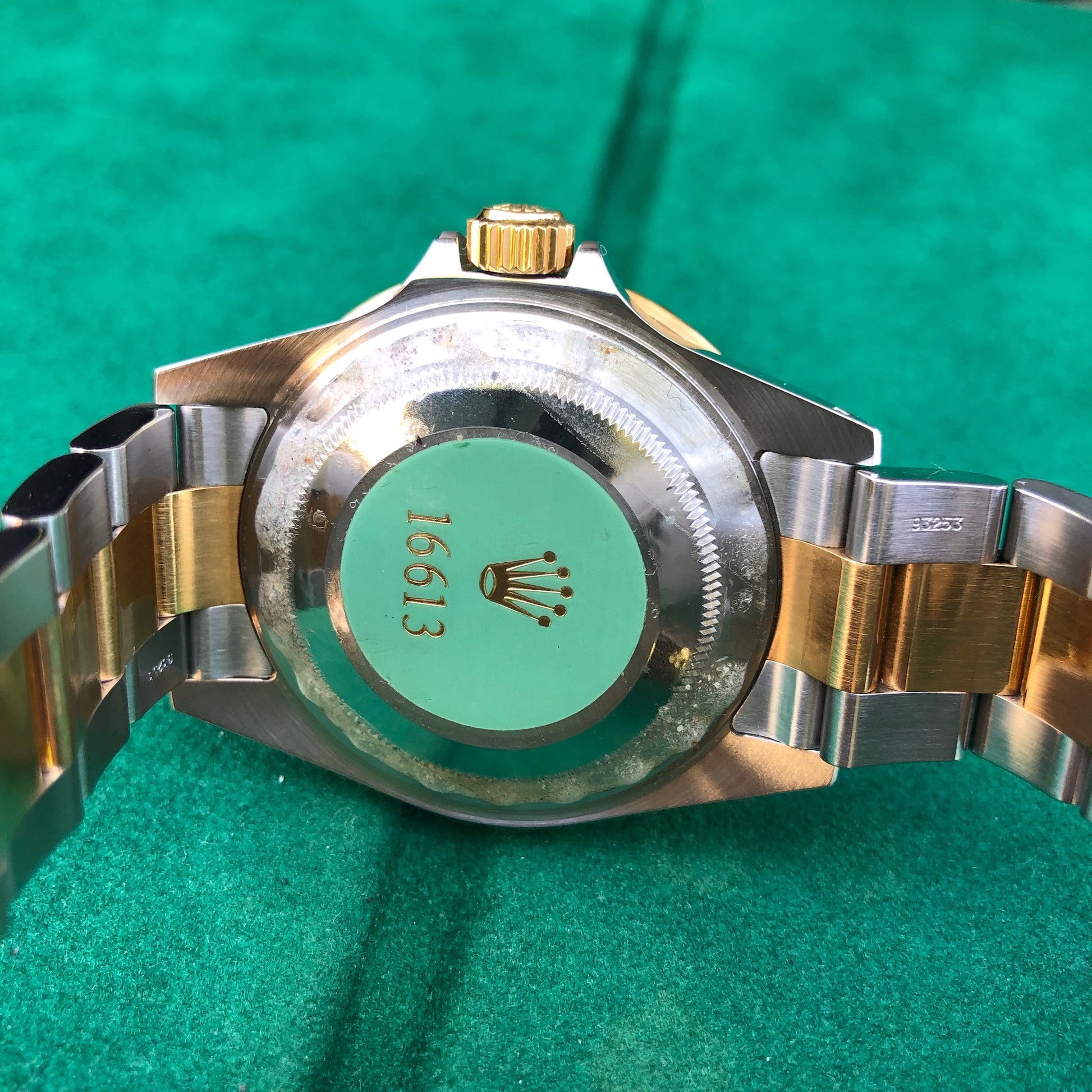 Rolex Submariner Date 16613 Blue Two Tone Stainless Steel Gold Wristwatch Box Papers Circa 2000 Unpolished - Hashtag Watch Company