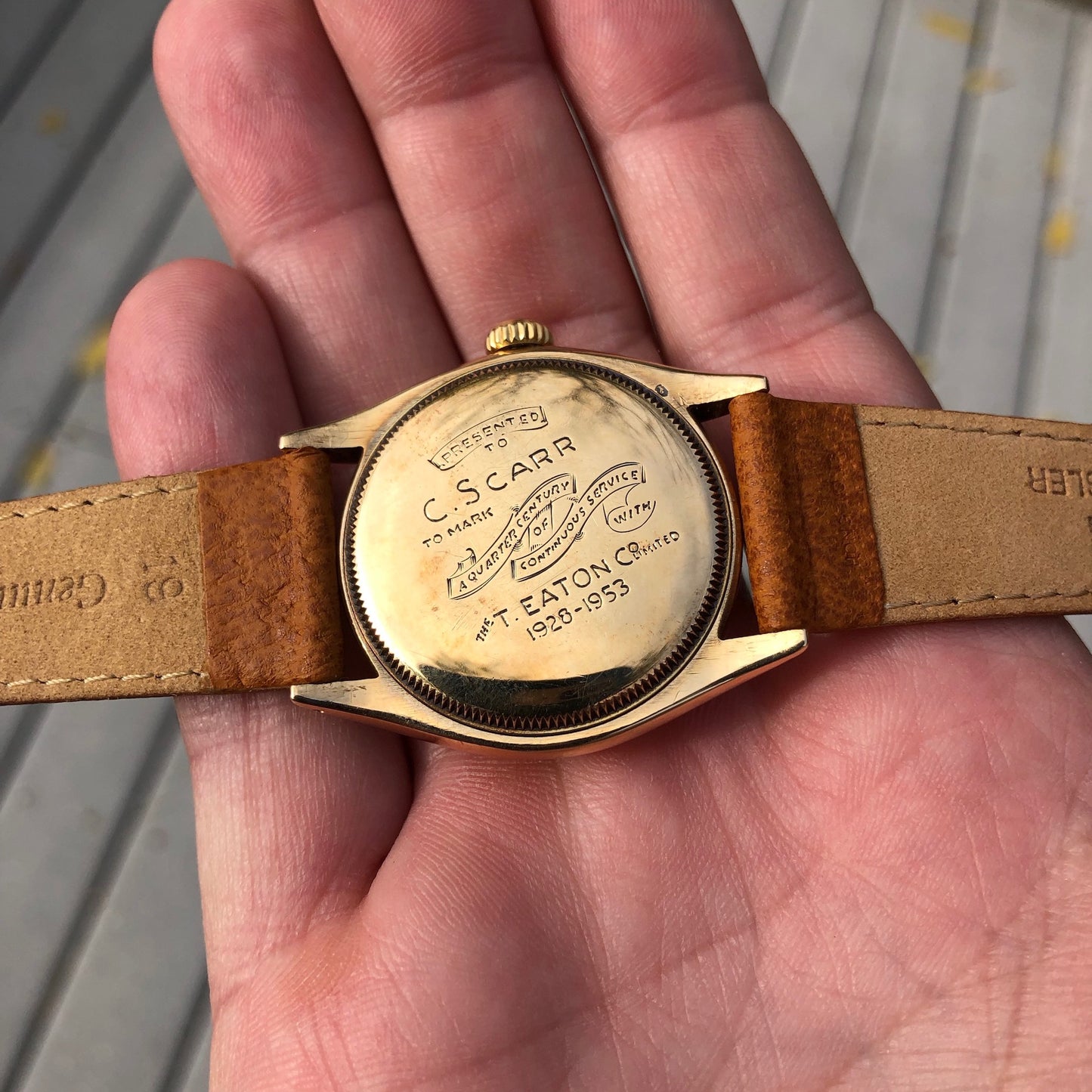 Vintage Rolex 6022 Eaton Retailer Quarter Century Club Precision 14K Yellow Gold Wristwatch Circa 1958 - Hashtag Watch Company