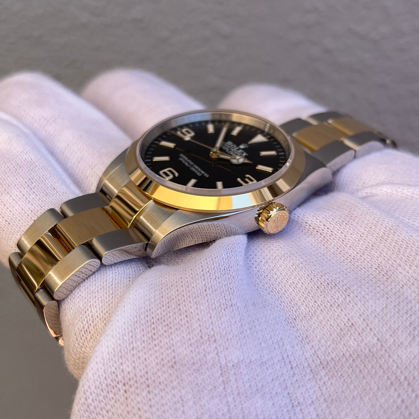 2021 Rolex Explorer 124273 Two Tone Steel Rolesor Gold Oyster Perpetual Steel Wristwatch Box Papers - Hashtag Watch Company