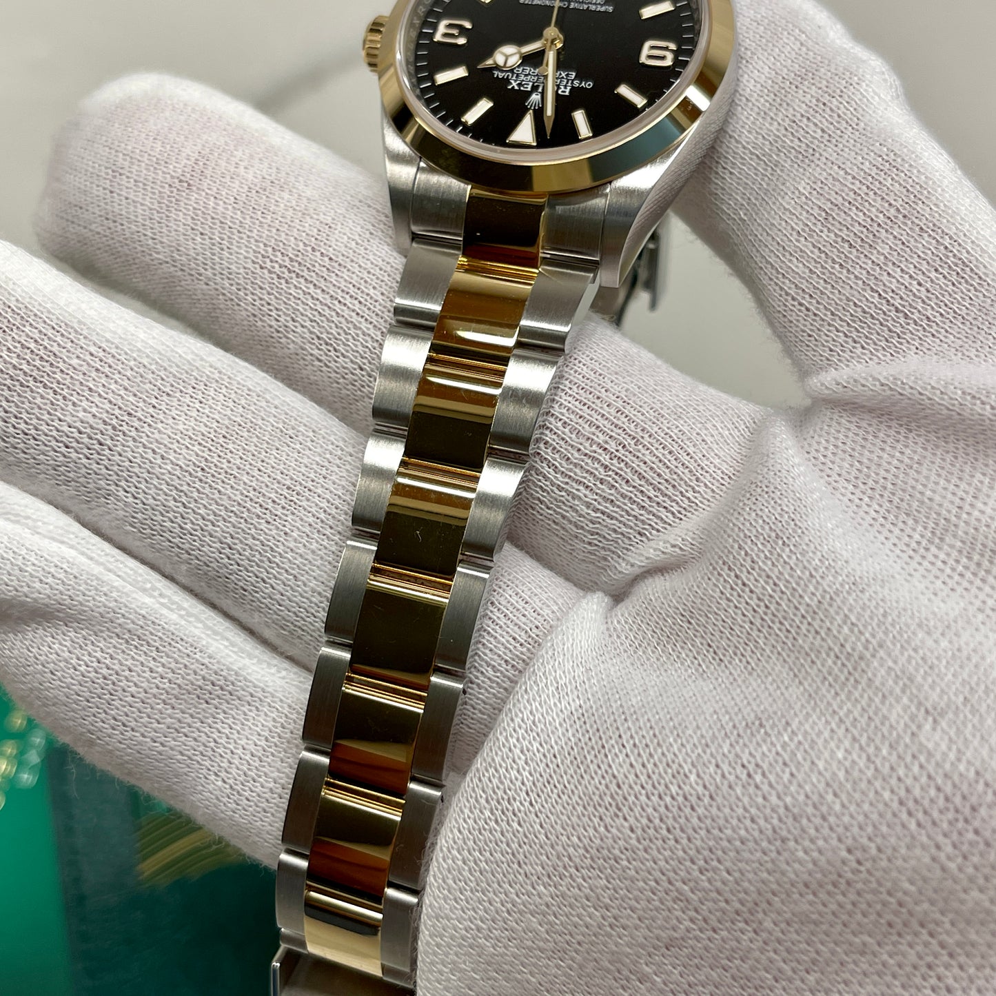 2021 Rolex Explorer 124273 Two Tone Steel Rolesor Gold Oyster Perpetual Steel Wristwatch Box Papers - Hashtag Watch Company