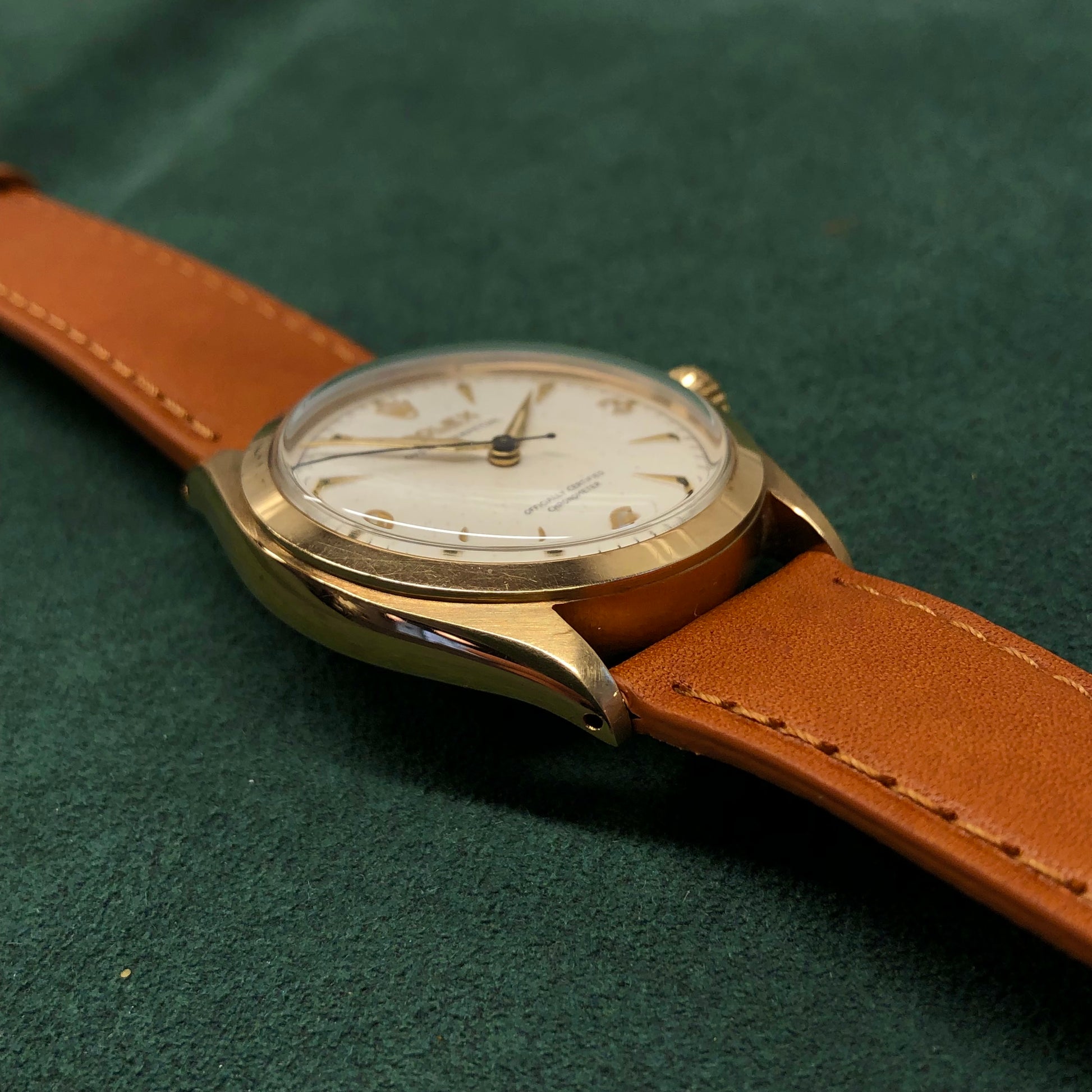 1958 Rolex Oyster Perpetual 6084 14K Yellow Gold Automatic Original Dial Wristwatch - Hashtag Watch Co.