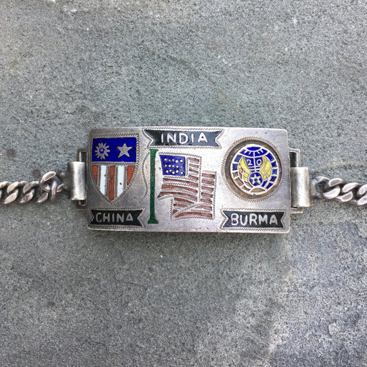 Vintage WW II Original CBI China Burma Inda Theatre Sterling Silver Bracelet - Hashtag Watch Company