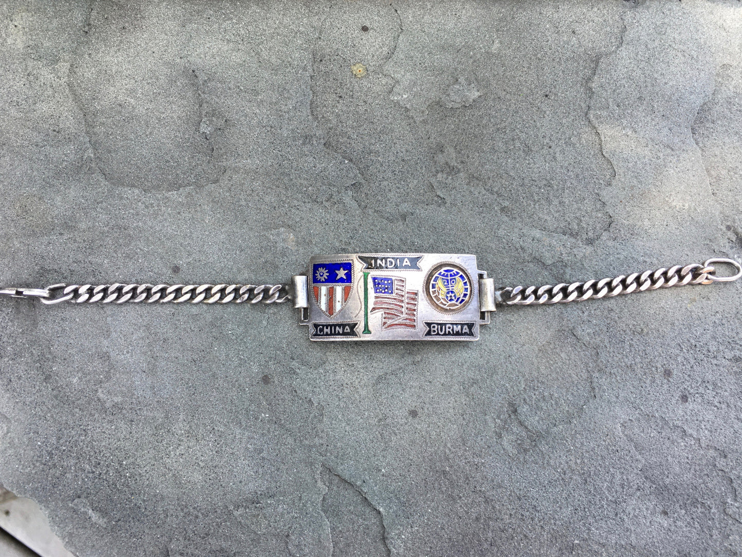 Vintage WW II Original CBI China Burma Inda Theatre Sterling Silver Bracelet - Hashtag Watch Company