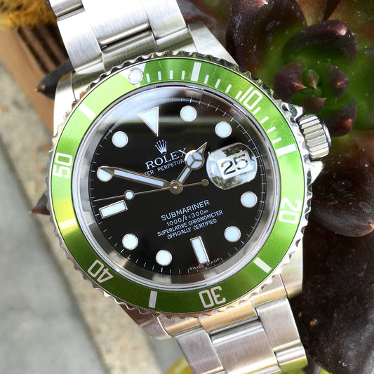 Rolex Submariner 16610LV 50th Anniversary Green "Z" Serial Steel Watch - Hashtag Watch Company