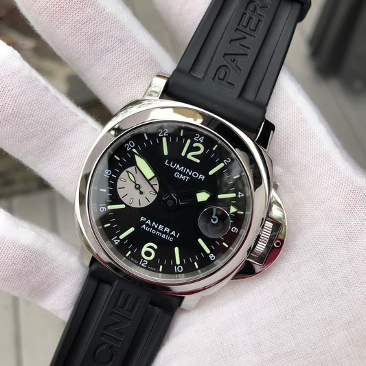 Panerai Luminor GMT PAM 88 Automatic Stainless Steel 44mm Wristwatch Box Papers - Hashtag Watch Company
