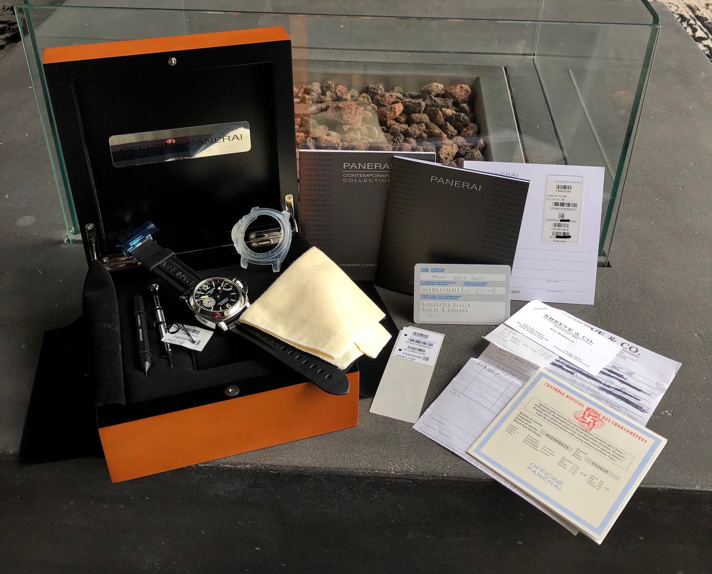 Panerai Luminor GMT PAM 88 Automatic Stainless Steel 44mm Wristwatch Box Papers - Hashtag Watch Company