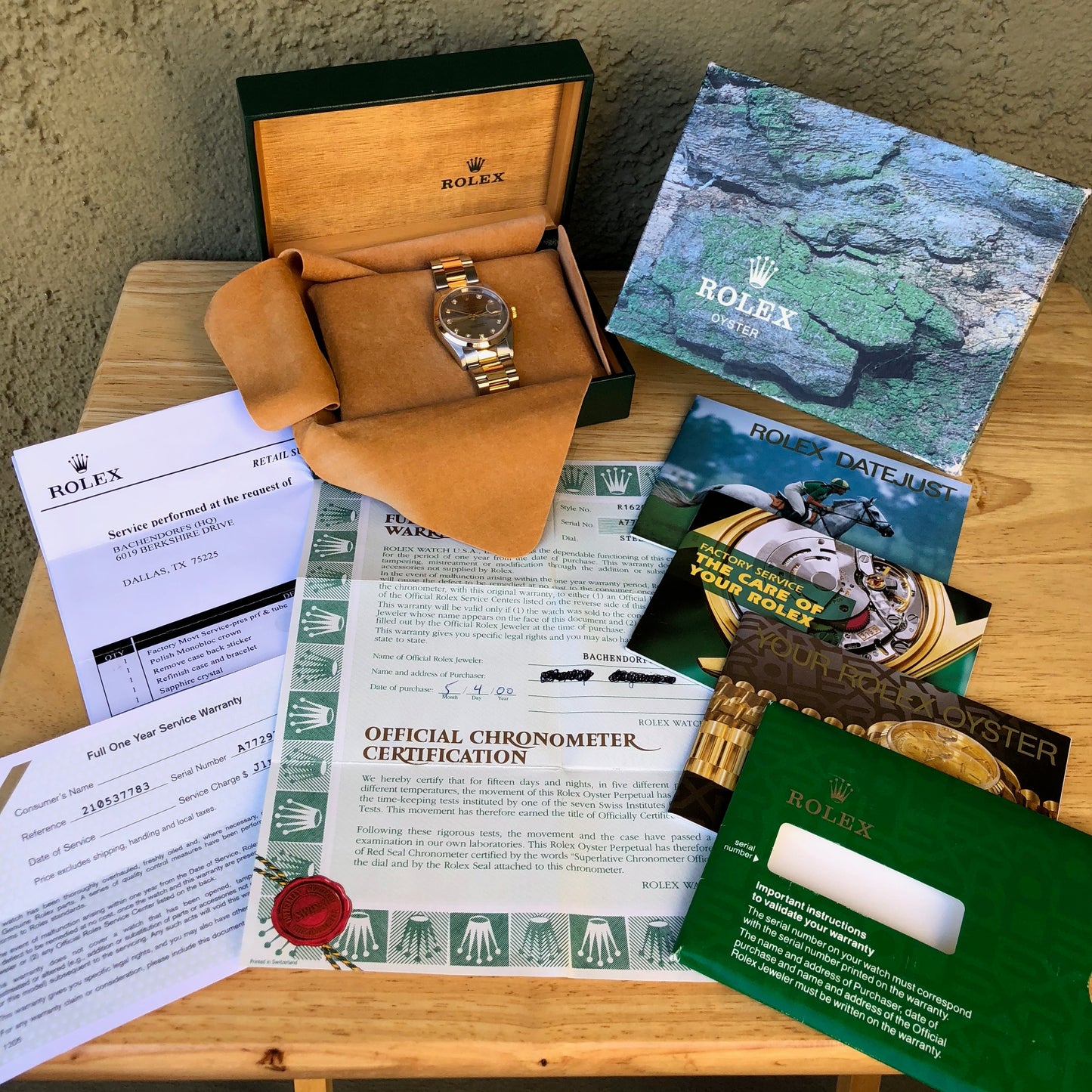 Rolex Datejust 16203 Steel Serti Diamond Two Tone 18K Gold Wristwatch Box & Papers - Hashtag Watch Company