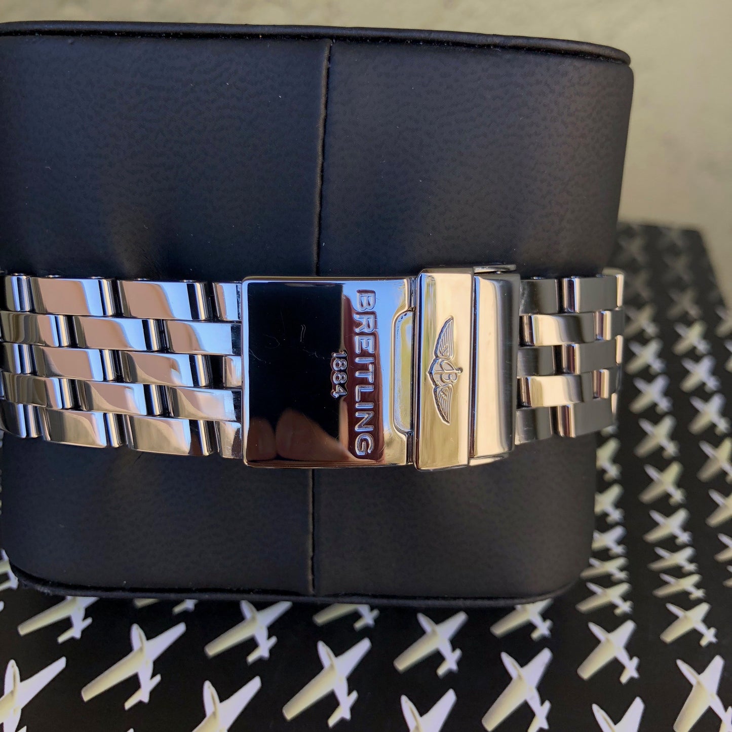 Breitling Chronomat AB0110 Stainless Steel Black Chronograph Wristwatch Box Papers - Hashtag Watch Company