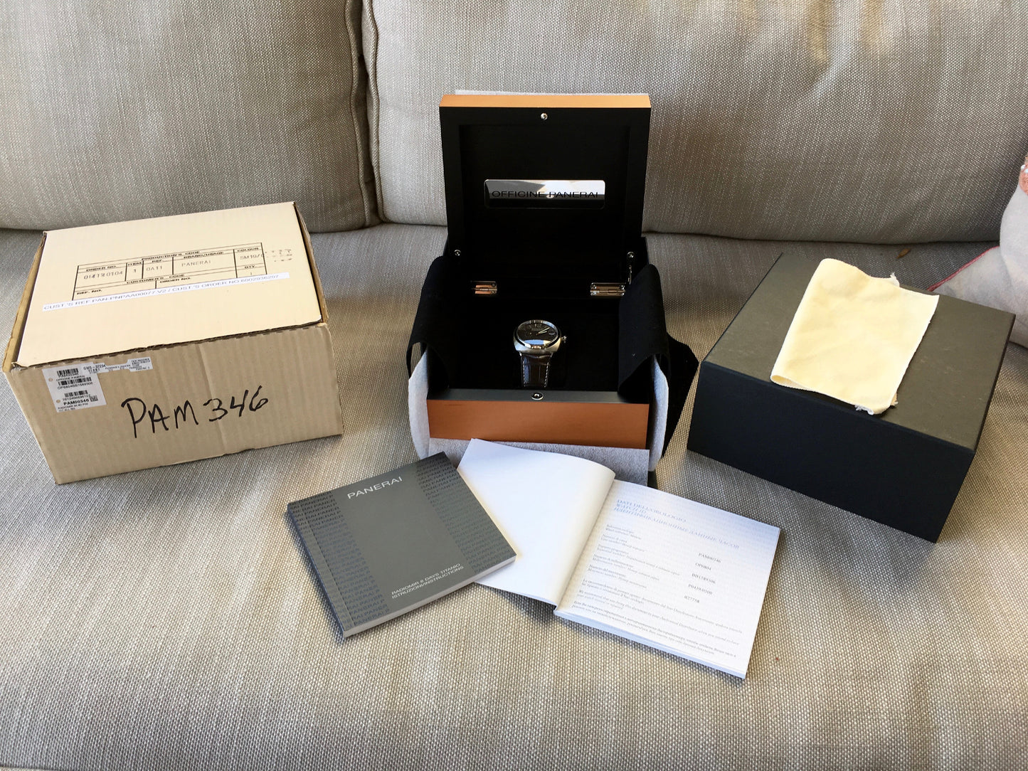 Panerai Radiomir PAM 346 Titanium 8 Days 45mm Brown Leather Wristwatch - Hashtag Watch Company