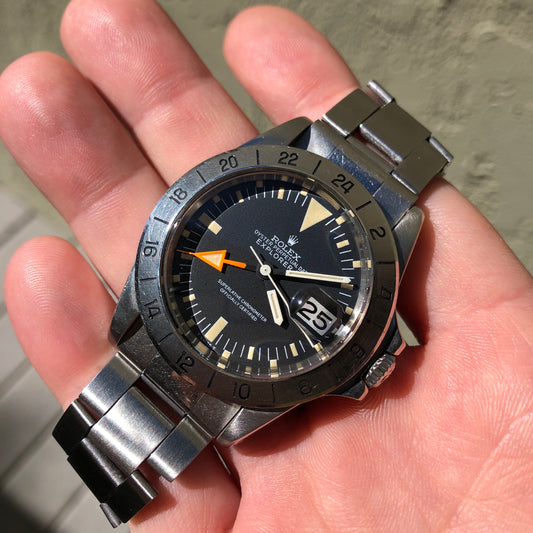 Vintage Rolex Explorer II 1655 Steve McQueen Straight Hand First Series Wristwatch Box Papers Circa 1971 - Hashtag Watch Company
